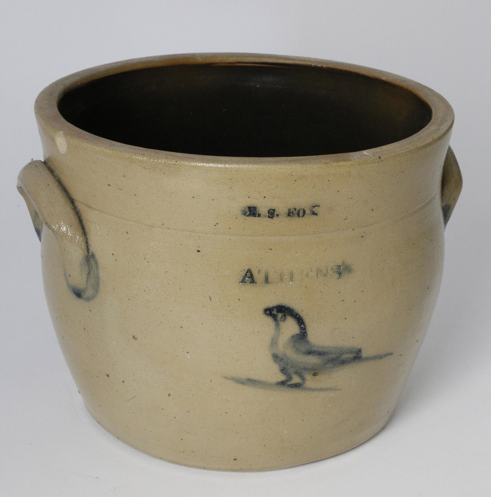 Salt Glazed Pot Stamped, "K.S. Fox Athens" (1 of 6)