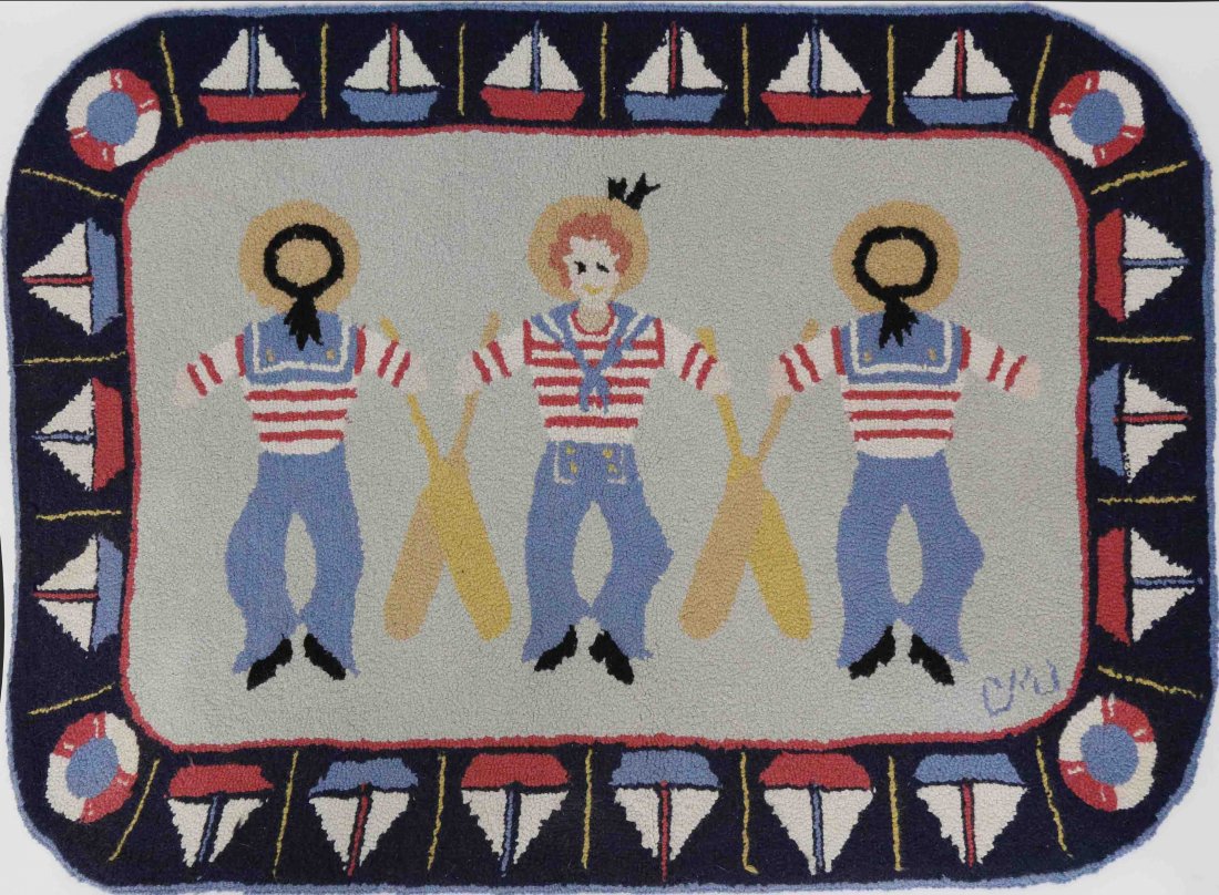 Claire Murray Nautical Whirligigs Hooked Rug (1 of 2)