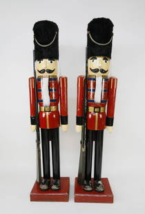 Pair of Monumental Nutcracker Figures, 6 Feet Tall: Pair of Monumental Nutcracker Figures Height 6 Ft. Dimensions Height 6 ft. Origin 21st Century