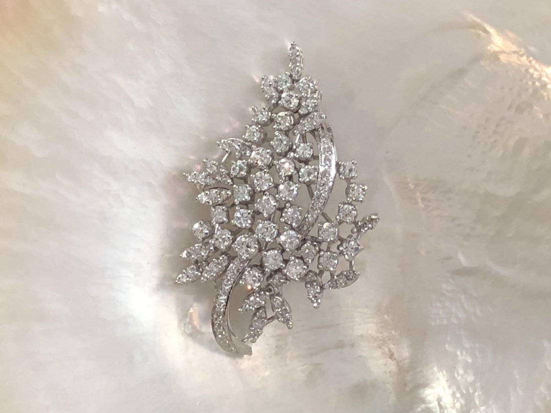 Ladies Vintage Diamond Spray Brooch (1 of 3)