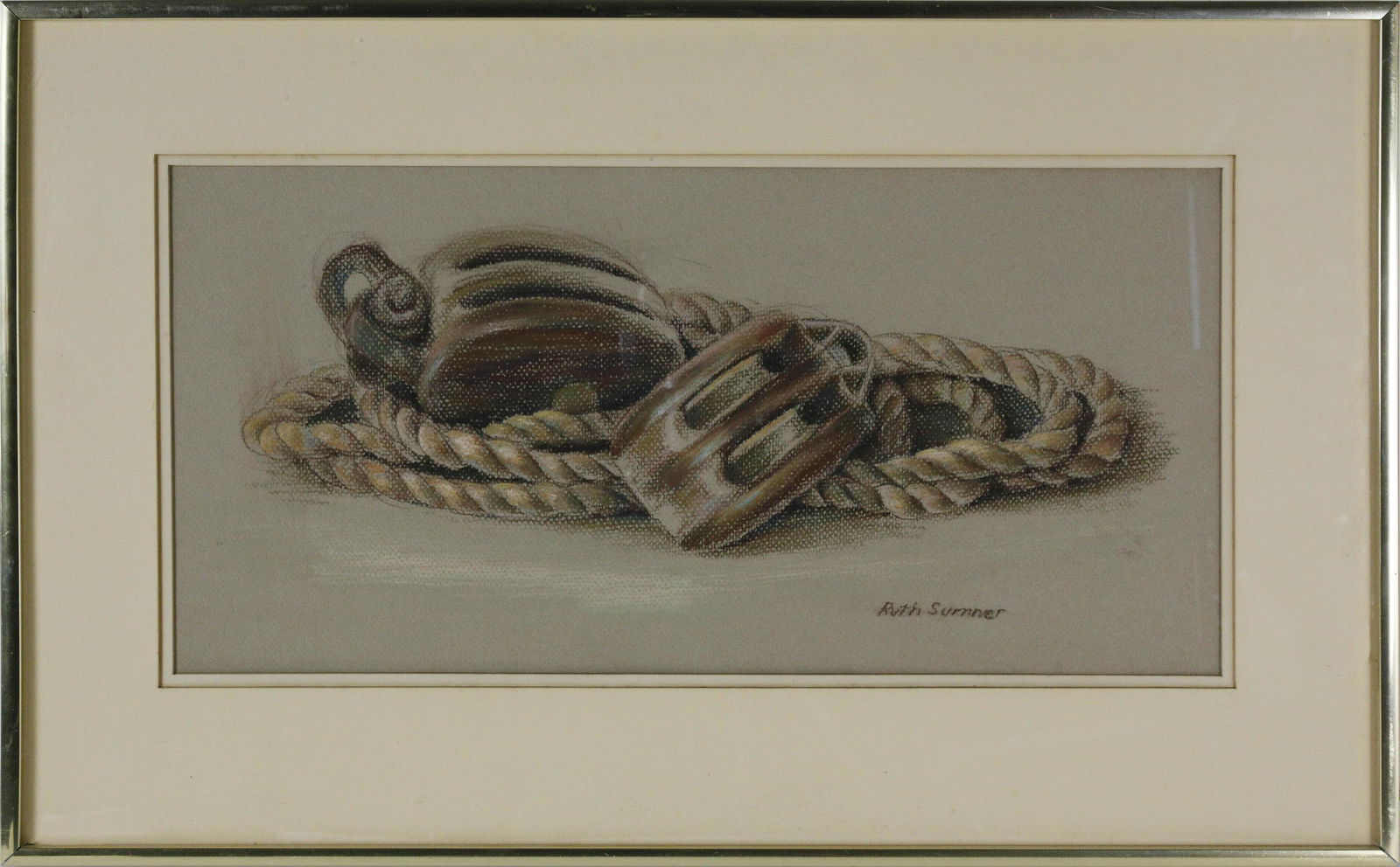 Ruth Sumner Pastel on Paper "Ship's Blocks" (1 of 6)