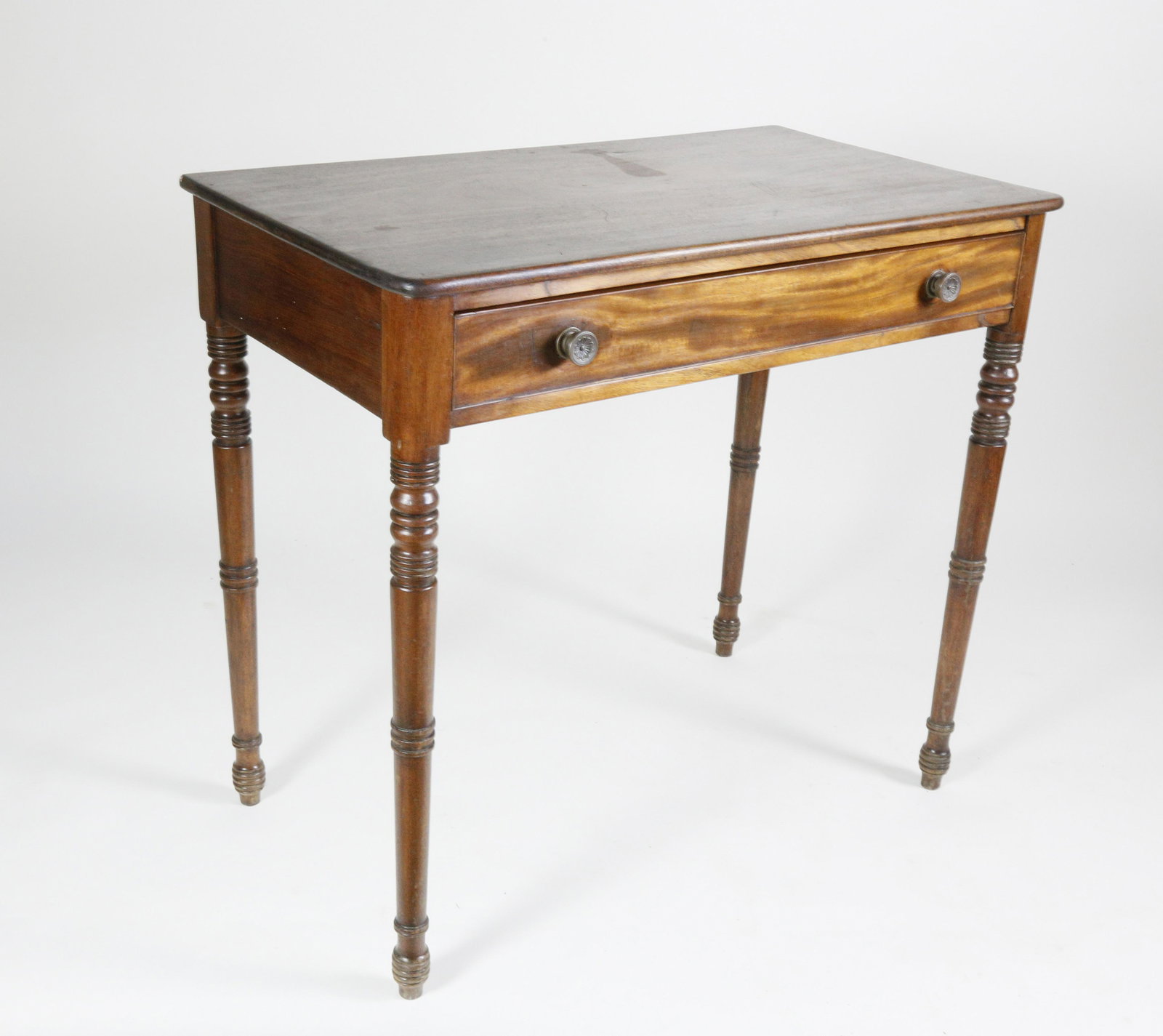 Sheraton Mahogany One Drawer Side Table, 19th c. (1 of 7)