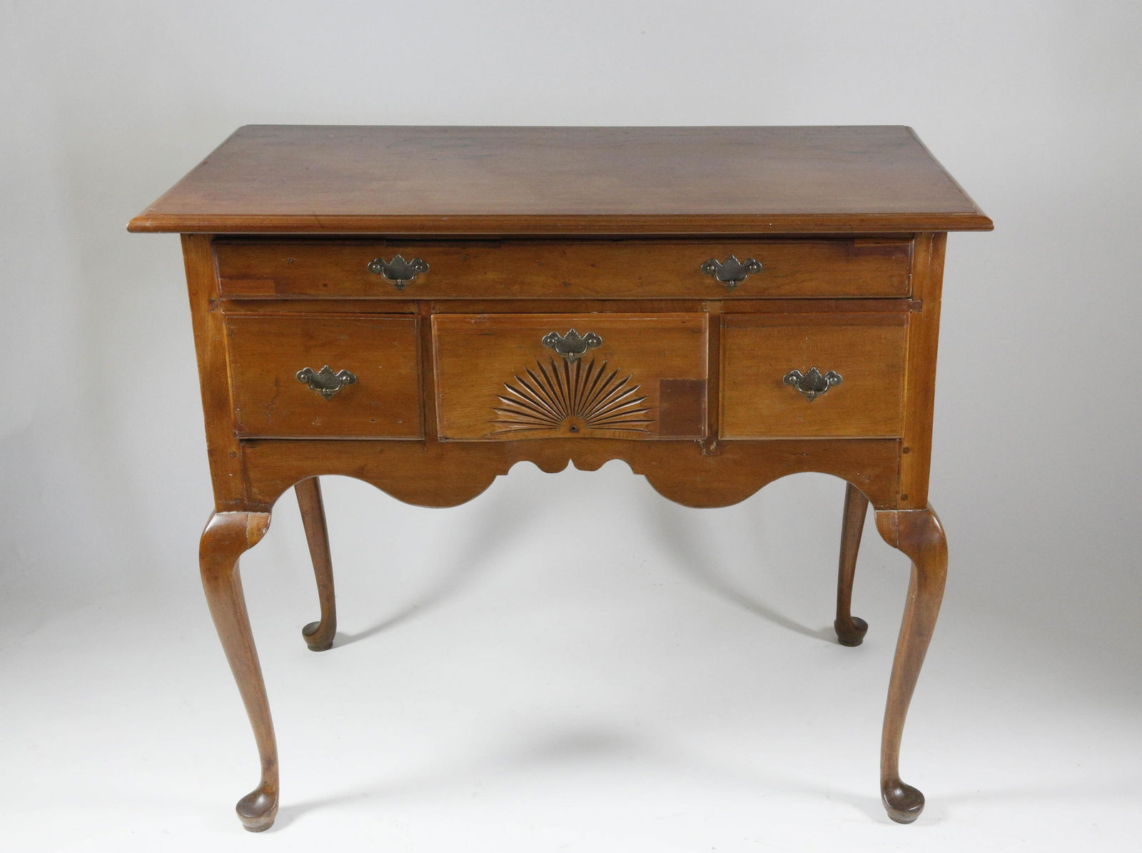 Queen Anne New England Cherry and Pine Lowboy, 18th c. (1 of 8)