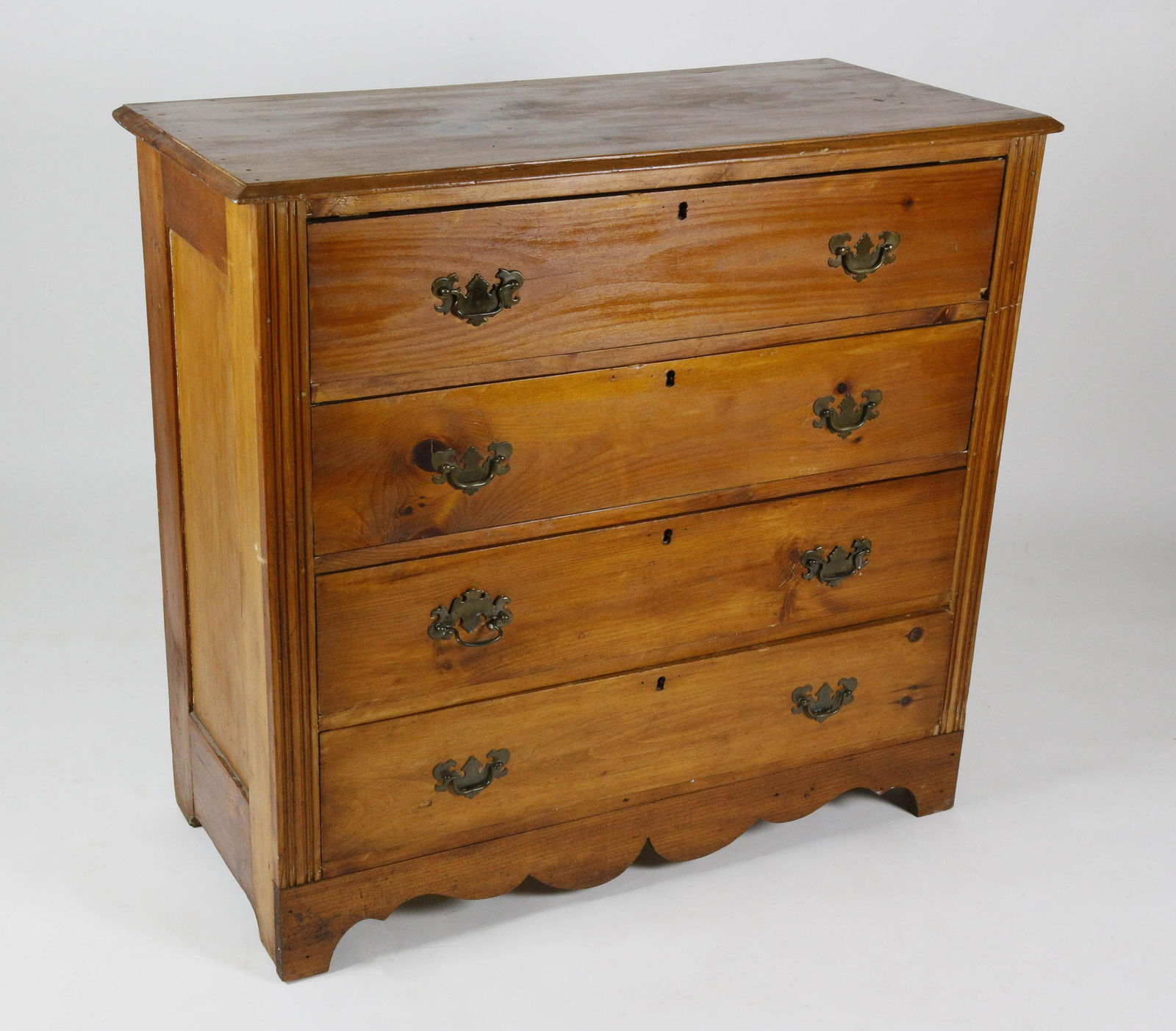 Cottage Pine Chest of Four Drawers, ca. 1870 (1 of 7)