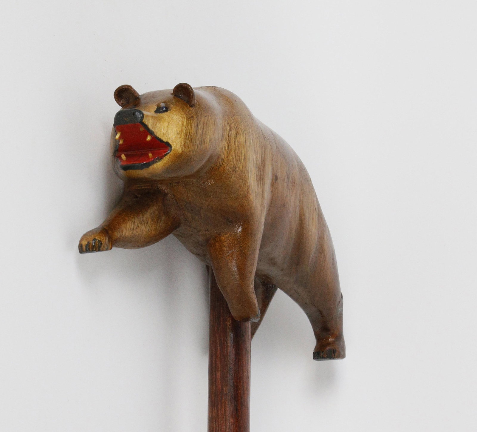 Ralph Buckwalter Folk Art Carved Bear Figural Cane (1 of 5)