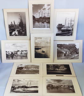 10 James Francis Barker Vintage Black and White: 10 James Francis Barker (American 1871-1950) Vintage Black and White Photographs of Nantucket 10 in. x 14 in. Dimensions 10 in. x 14 in.