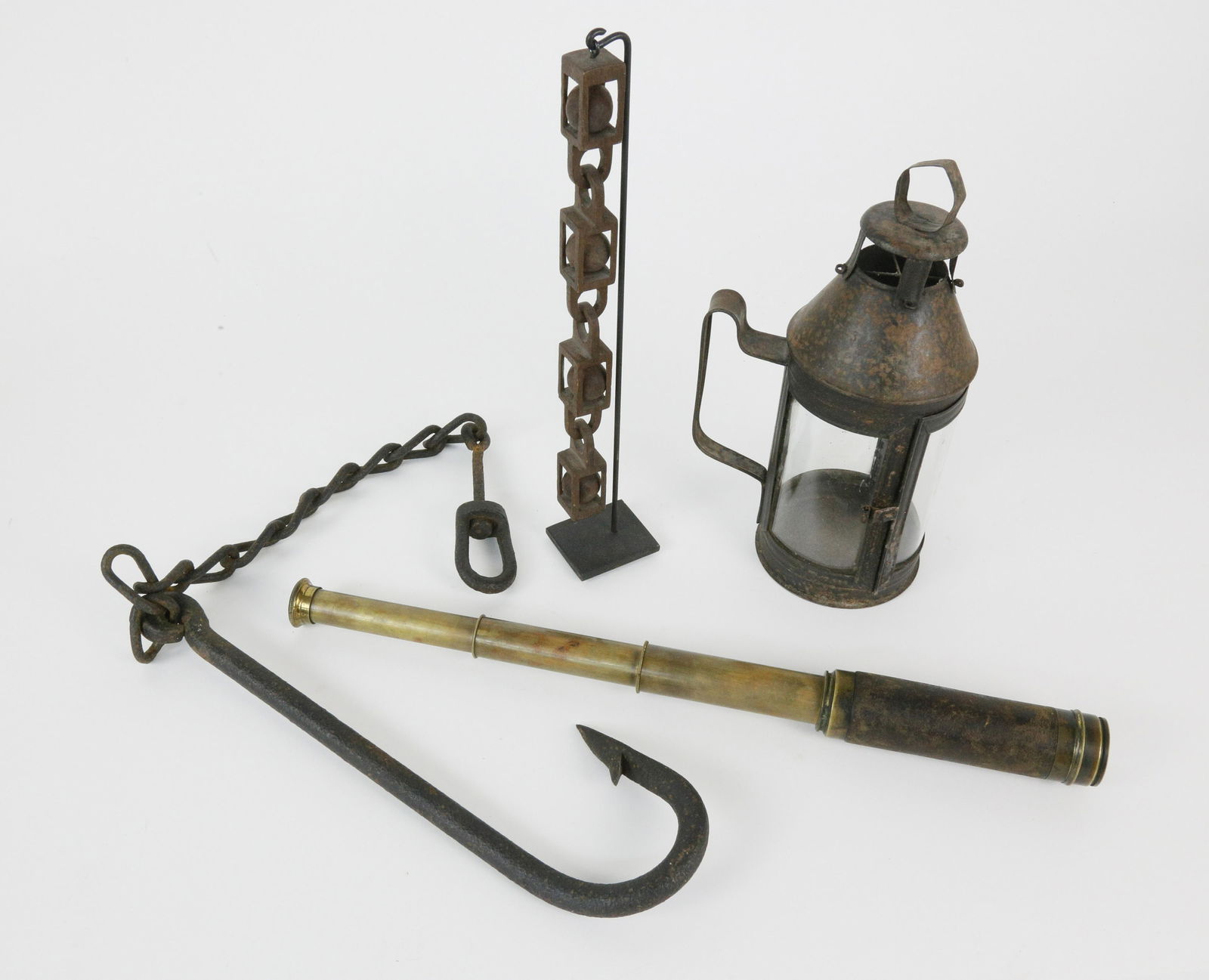 Four Piece Nautical Group: Spyglass, Wood Whimsy, (1 of 5)