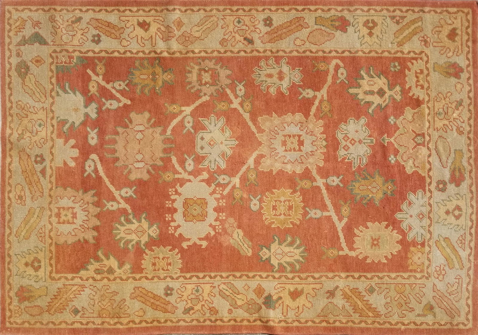 Wool Hand Woven Oushak Scatter Rug (1 of 4)