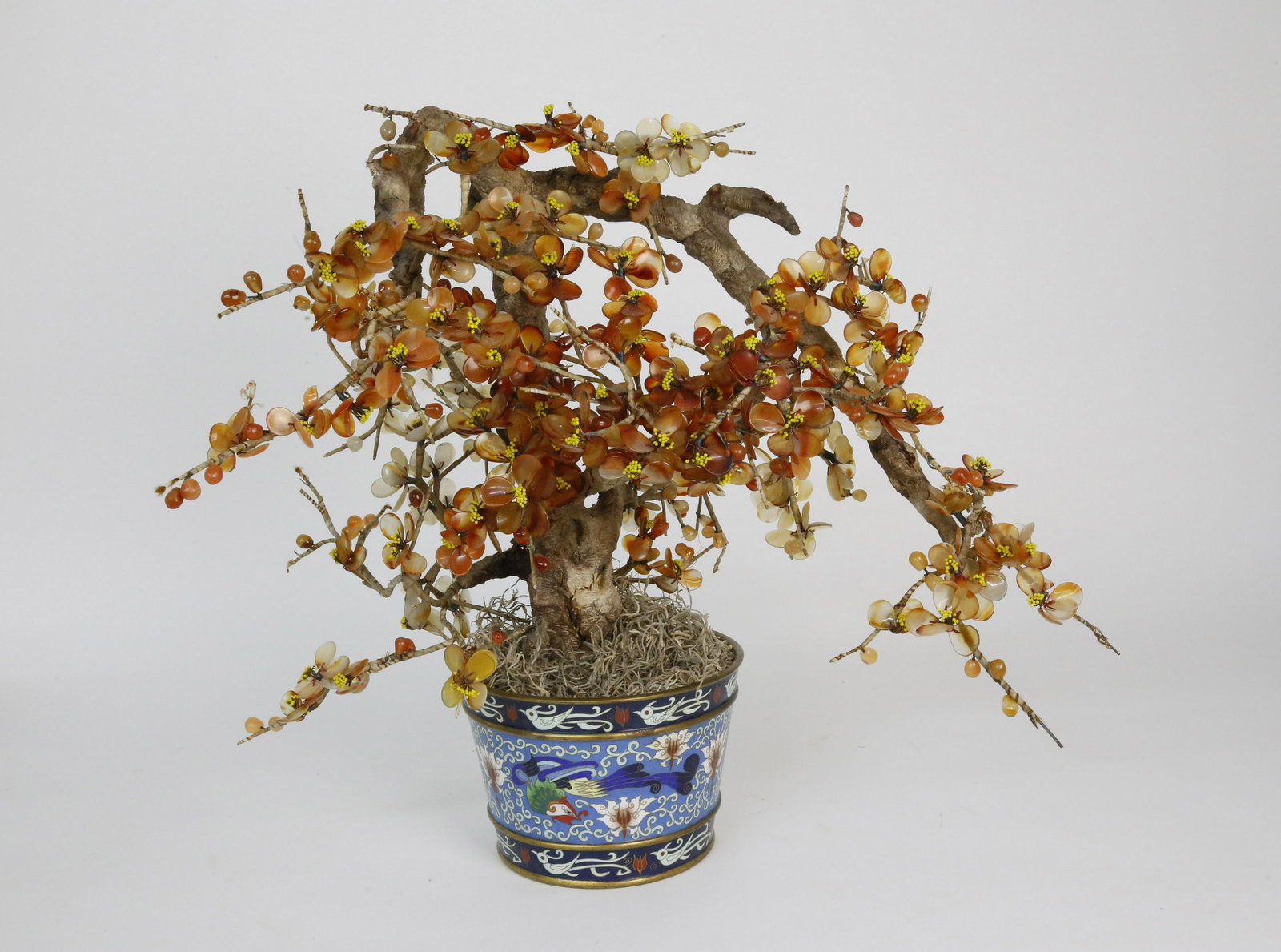 Chinese Carnelian Tree in a Cloisonne Pot, 20th century (1 of 6)
