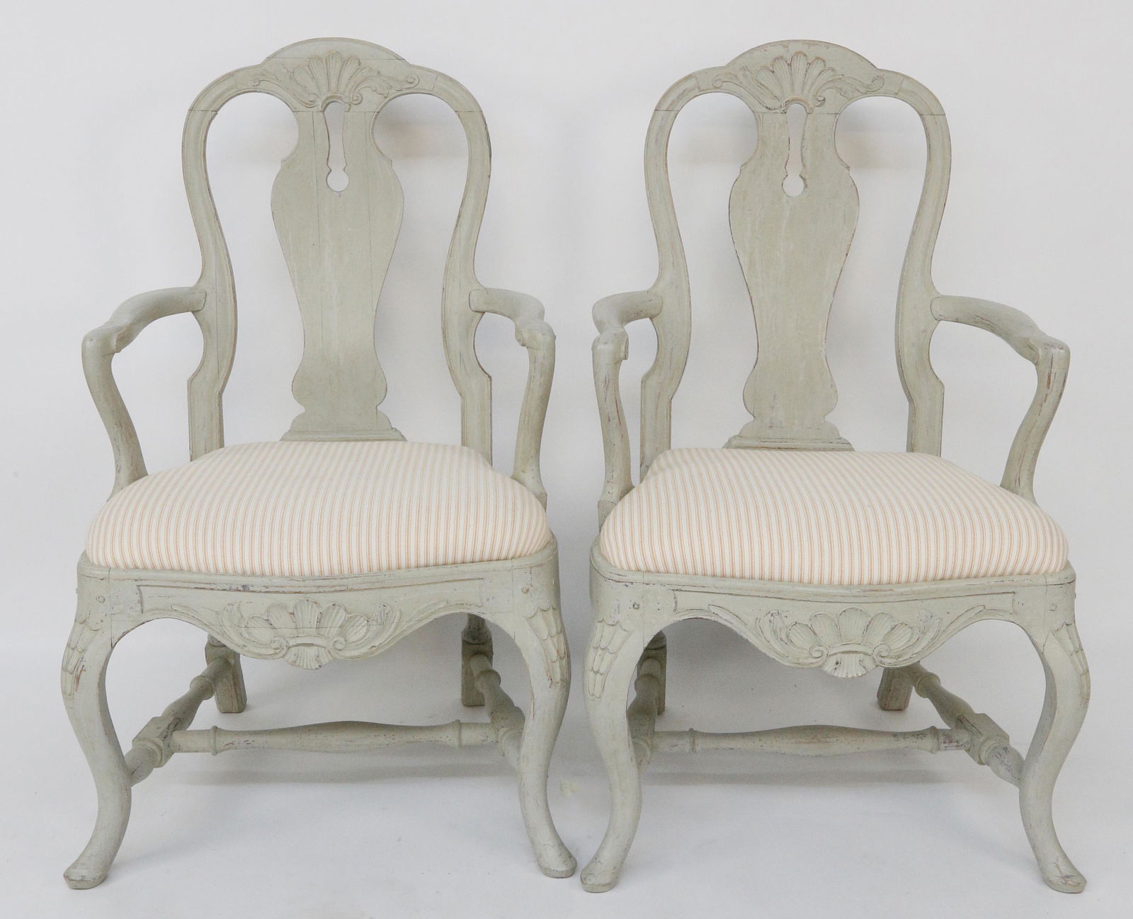 Pair of Swedish Louis XV Style Open Armchairs, 19th (1 of 7)