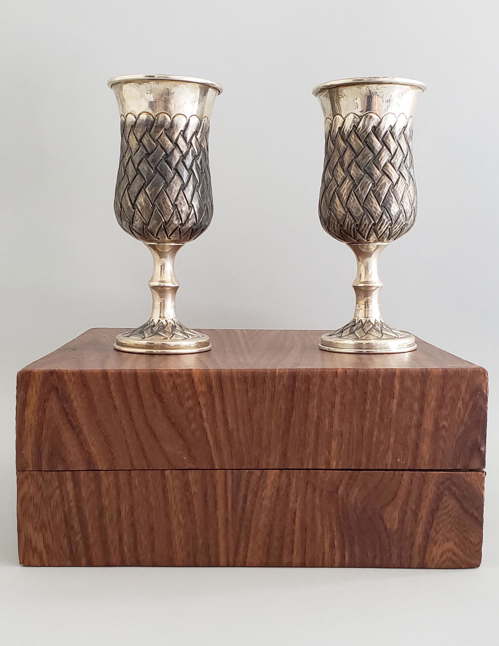 Pair of Russian 875 Silver Wedding Goblets (1 of 5)