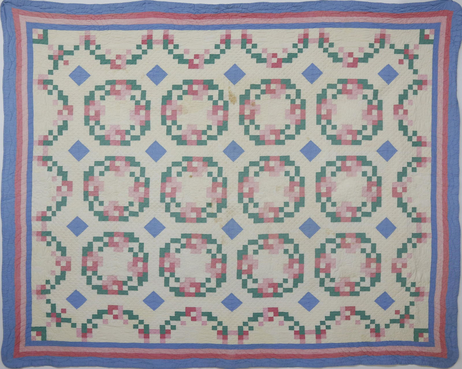 Pair of Colorful Postage Stamp Quilts, circa 1930s (1 of 5)