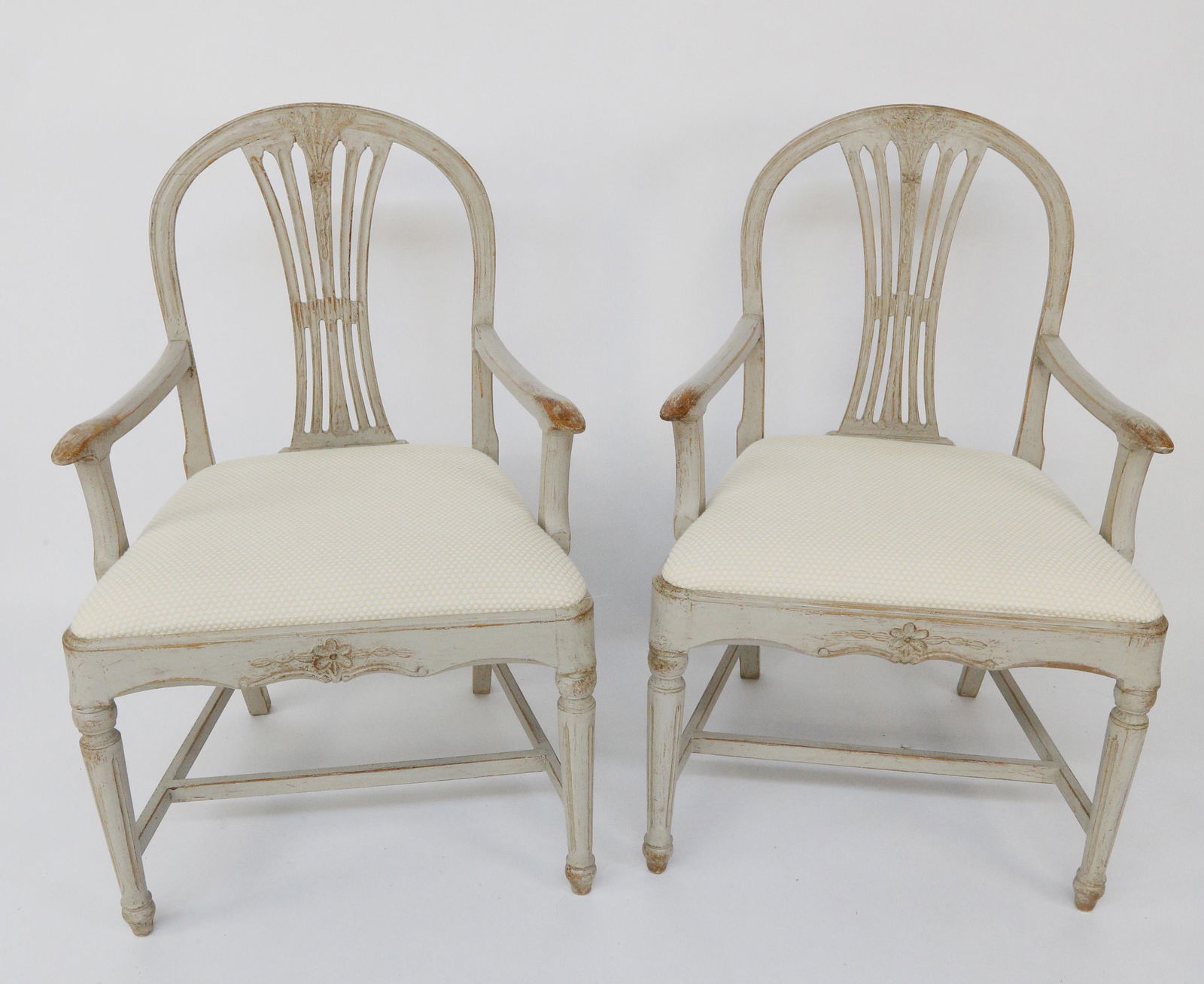 Pair of Swedish Gustavian Style Lime Washed Open (1 of 9)