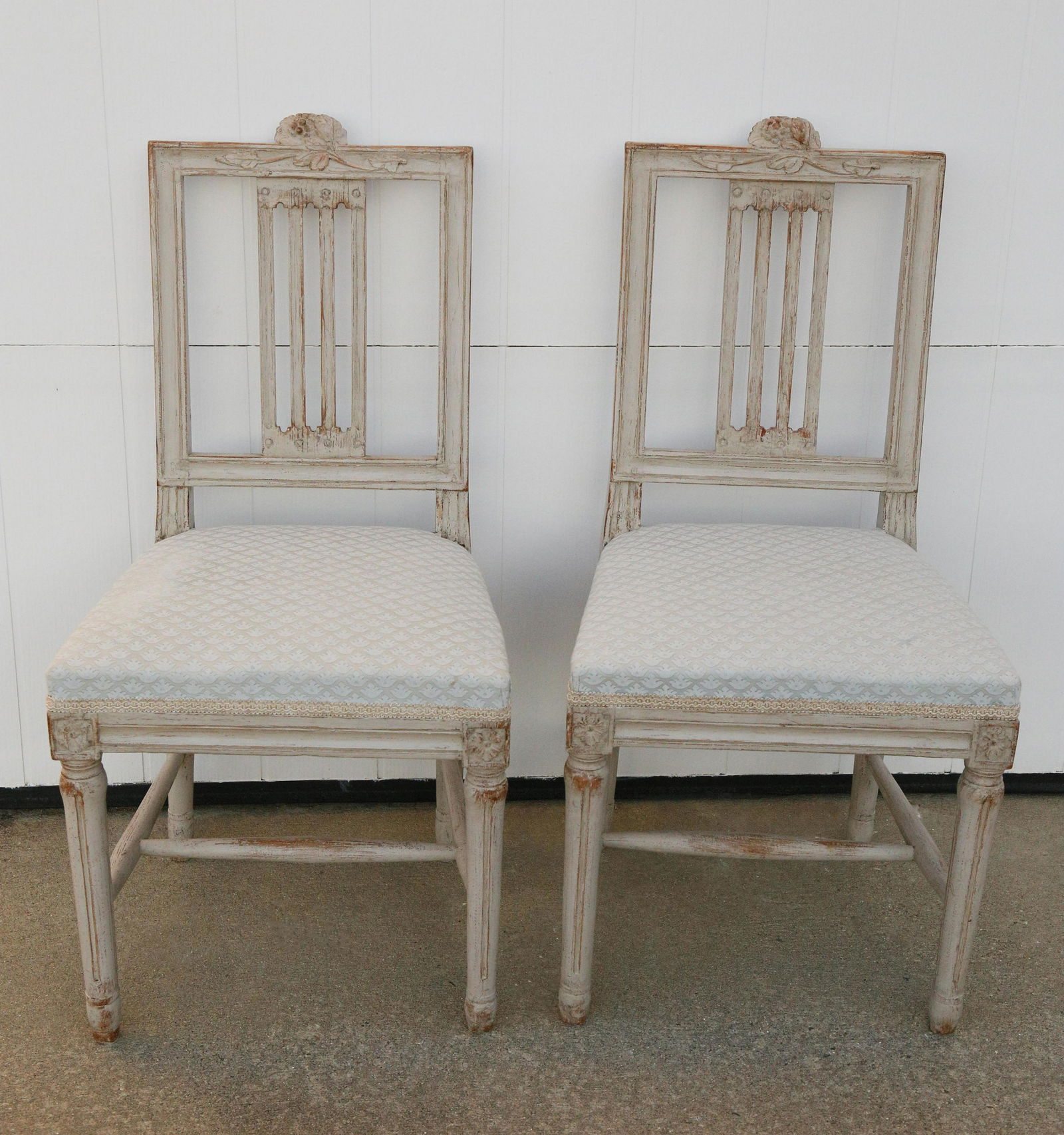 Pair of Gustavian Swedish Upholstered Side Chairs, 19th (1 of 10)