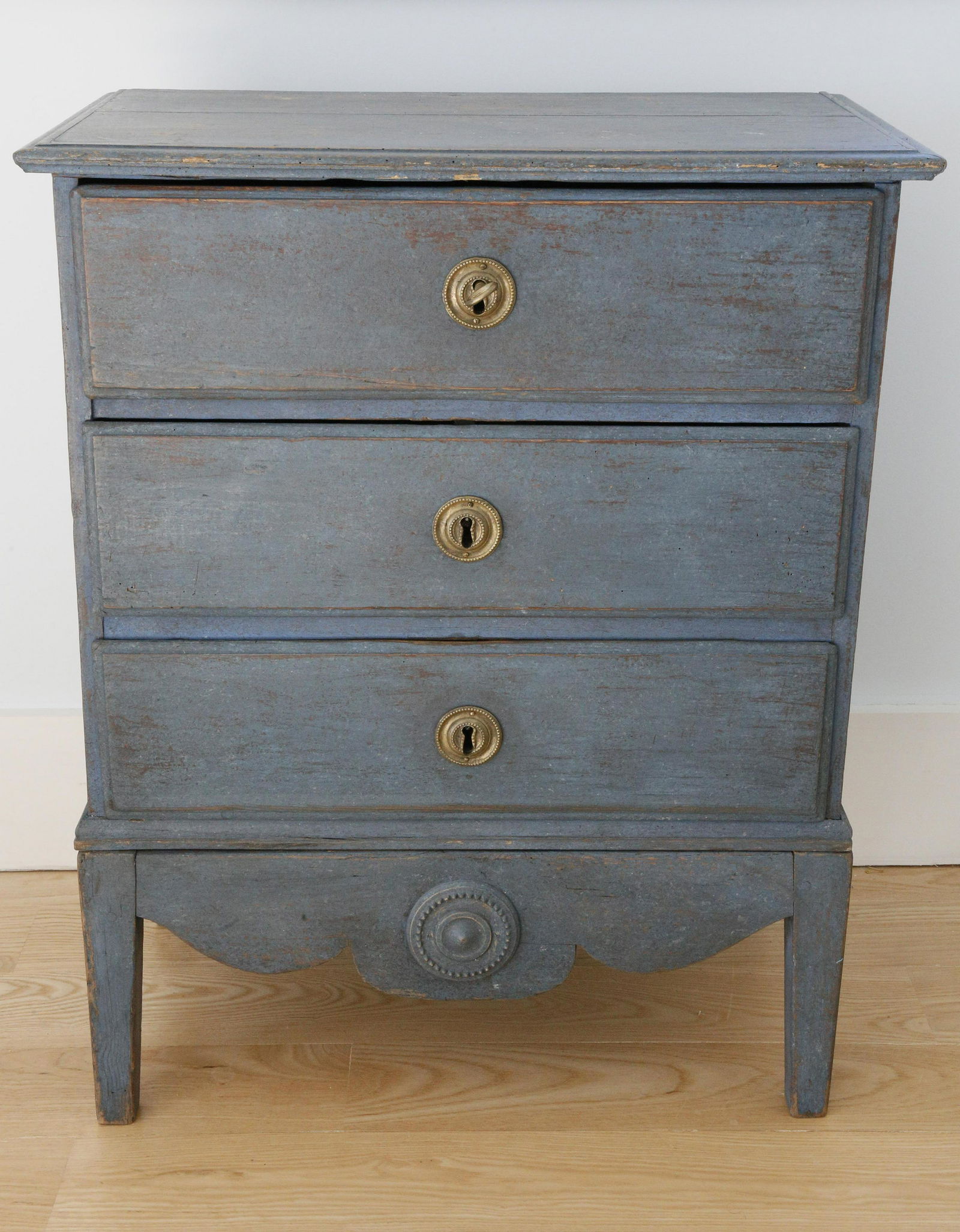 Antique Swedish Gustavian Style Blue Painted Petite (1 of 7)
