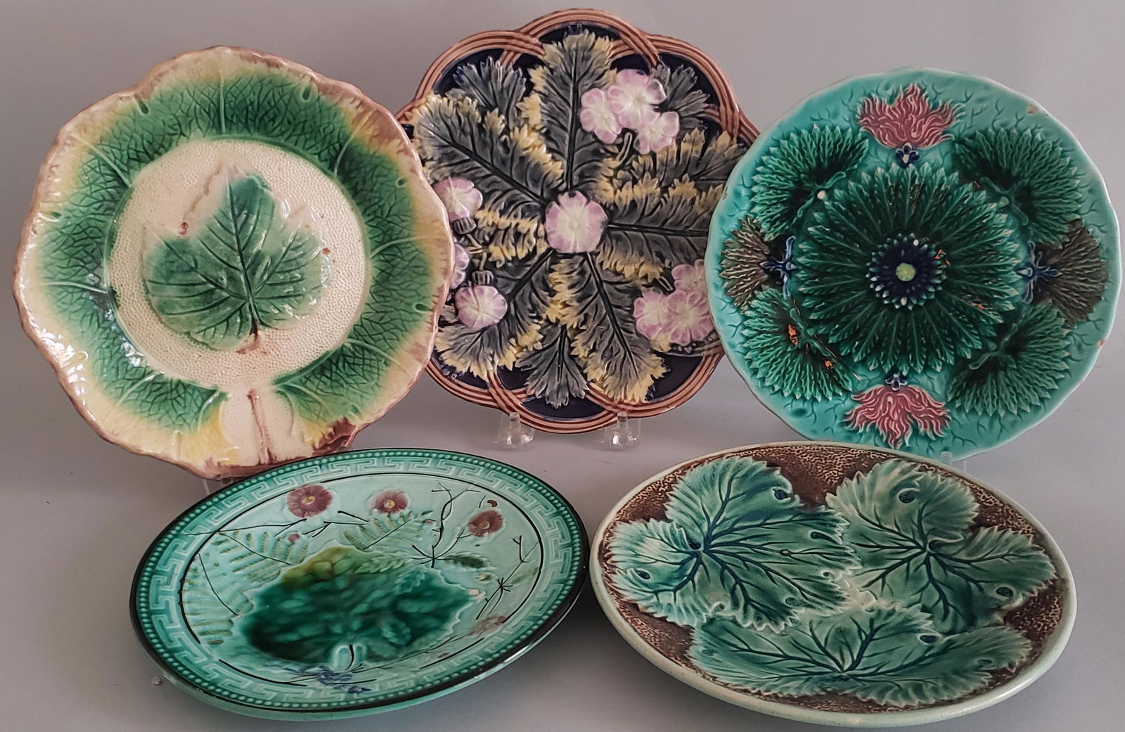 5 Antique Majolica Plates (1 of 6)