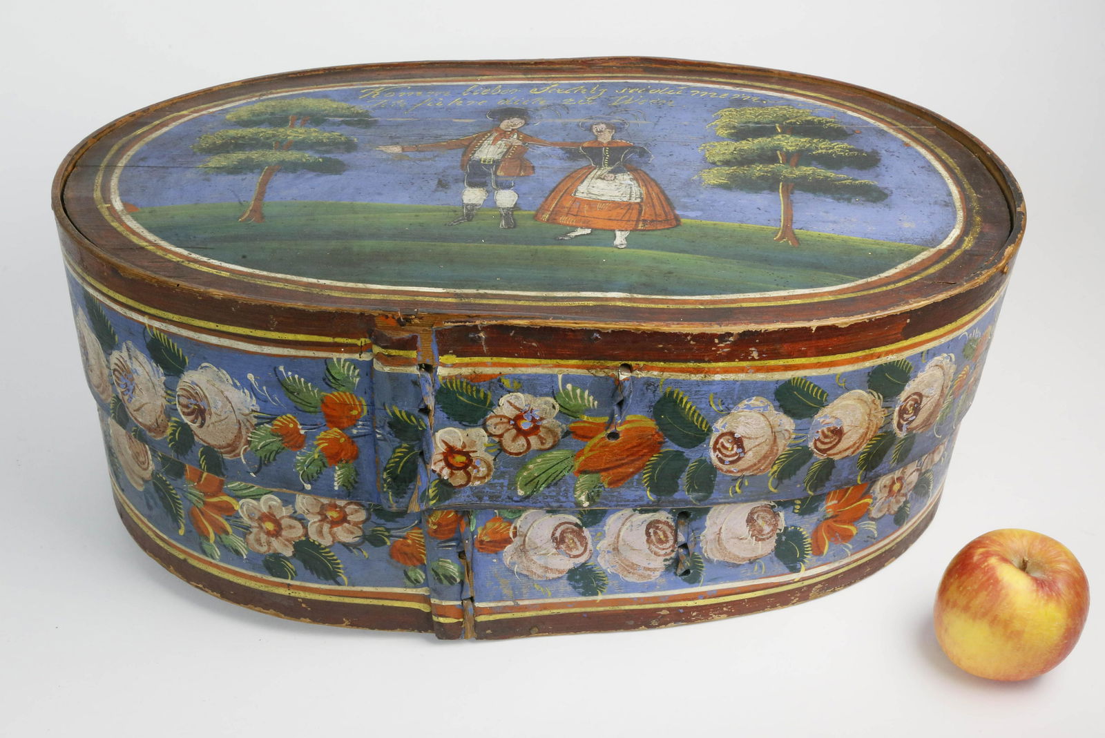 Large Scandinavian Decorated Oval Band Box, 19th (1 of 8)