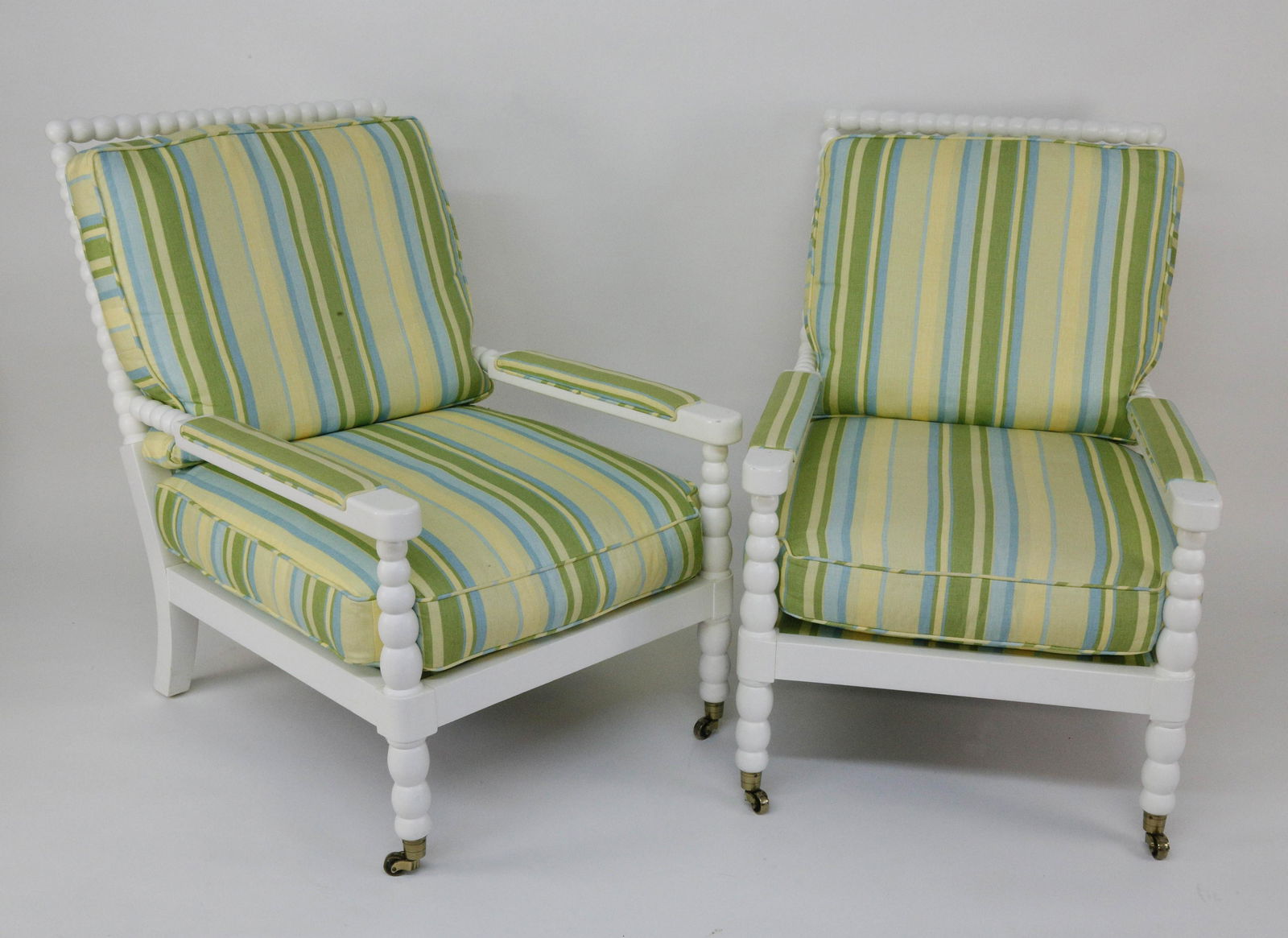 Pair of "Century Furniture" White Painted Bobbin Chairs (1 of 7)