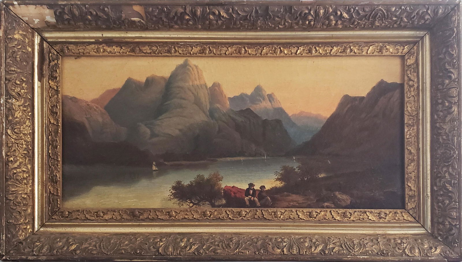 "Lake Como Italy" Oil on Canvas, 19th Century (1 of 8)