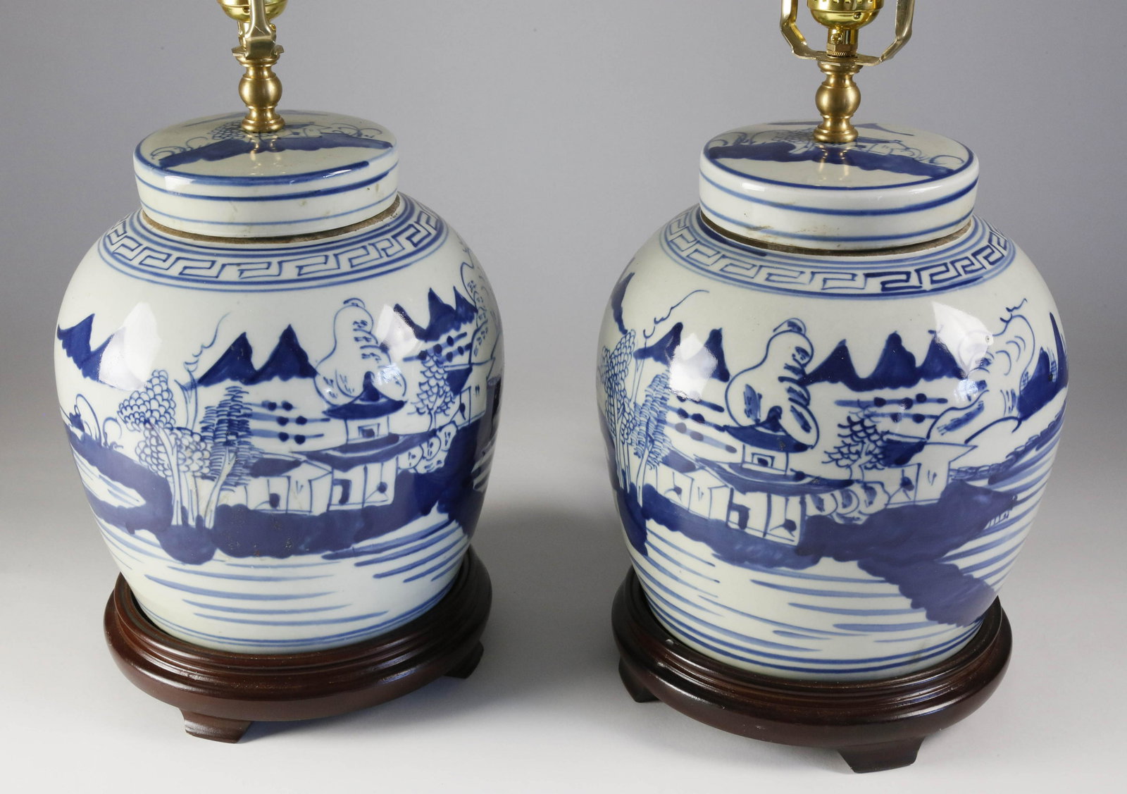 Pair of Chinese Blue and White Porcelain Ginger Jar (1 of 3)