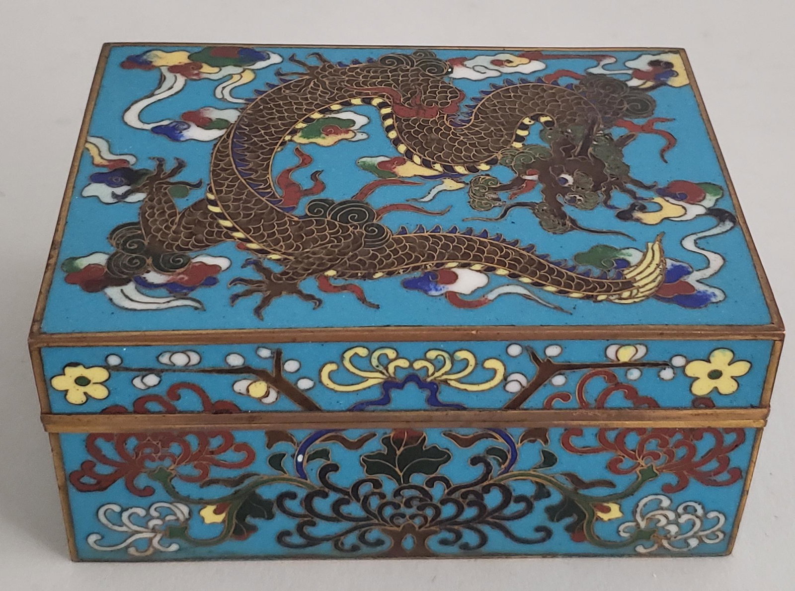 Antique Chinese Cloisonné Dragon Decorated Box (1 of 8)