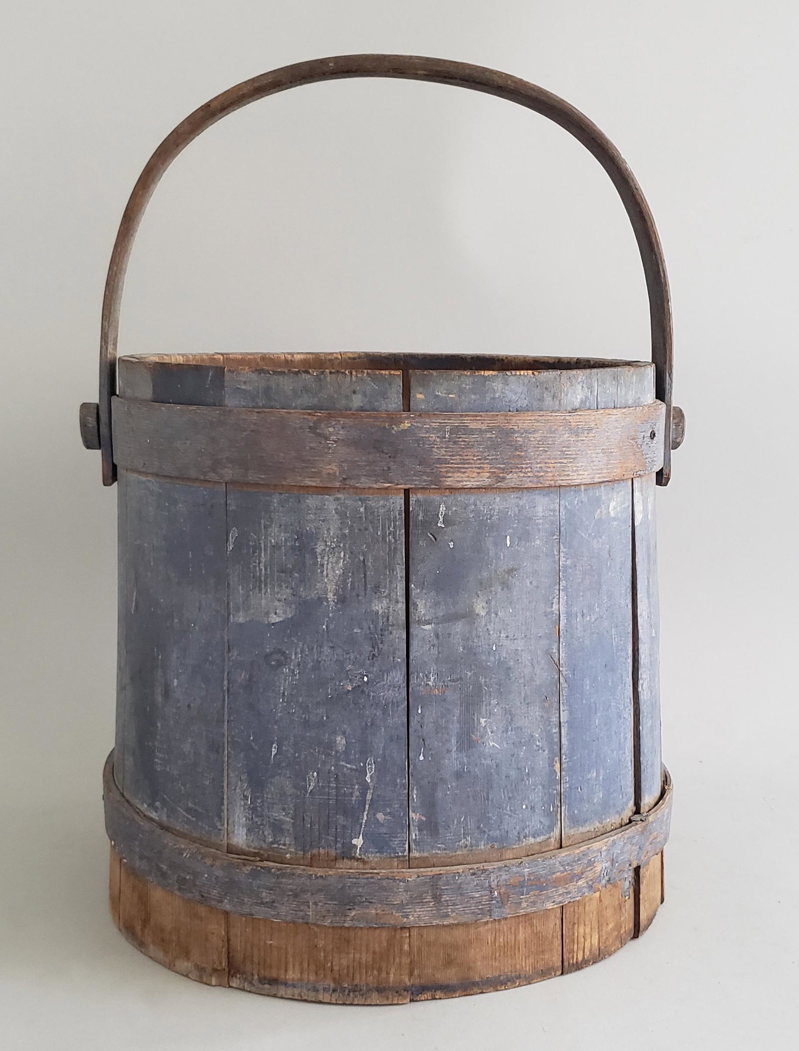 19th Century American Blue Painted Firkin (1 of 6)