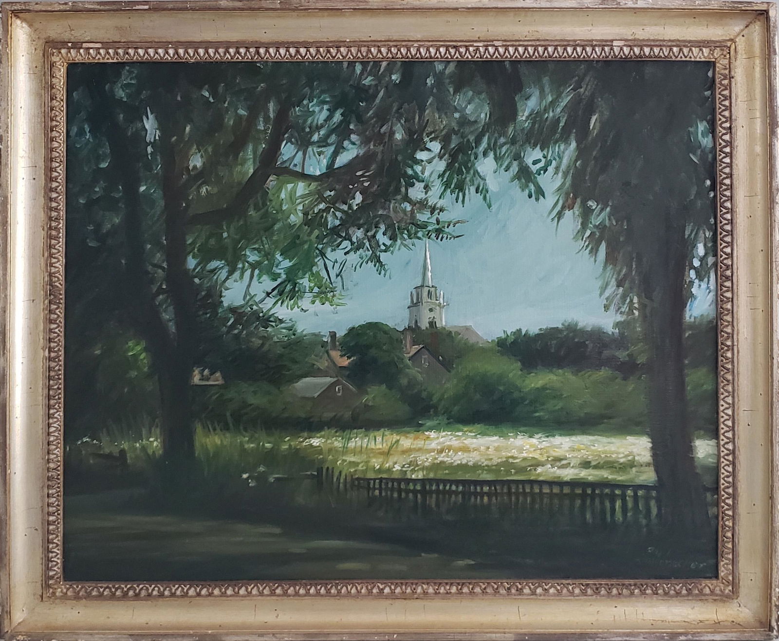 Paul Longnecker Oil on Canvas, "Lily Pond", Nantucket (1 of 4)