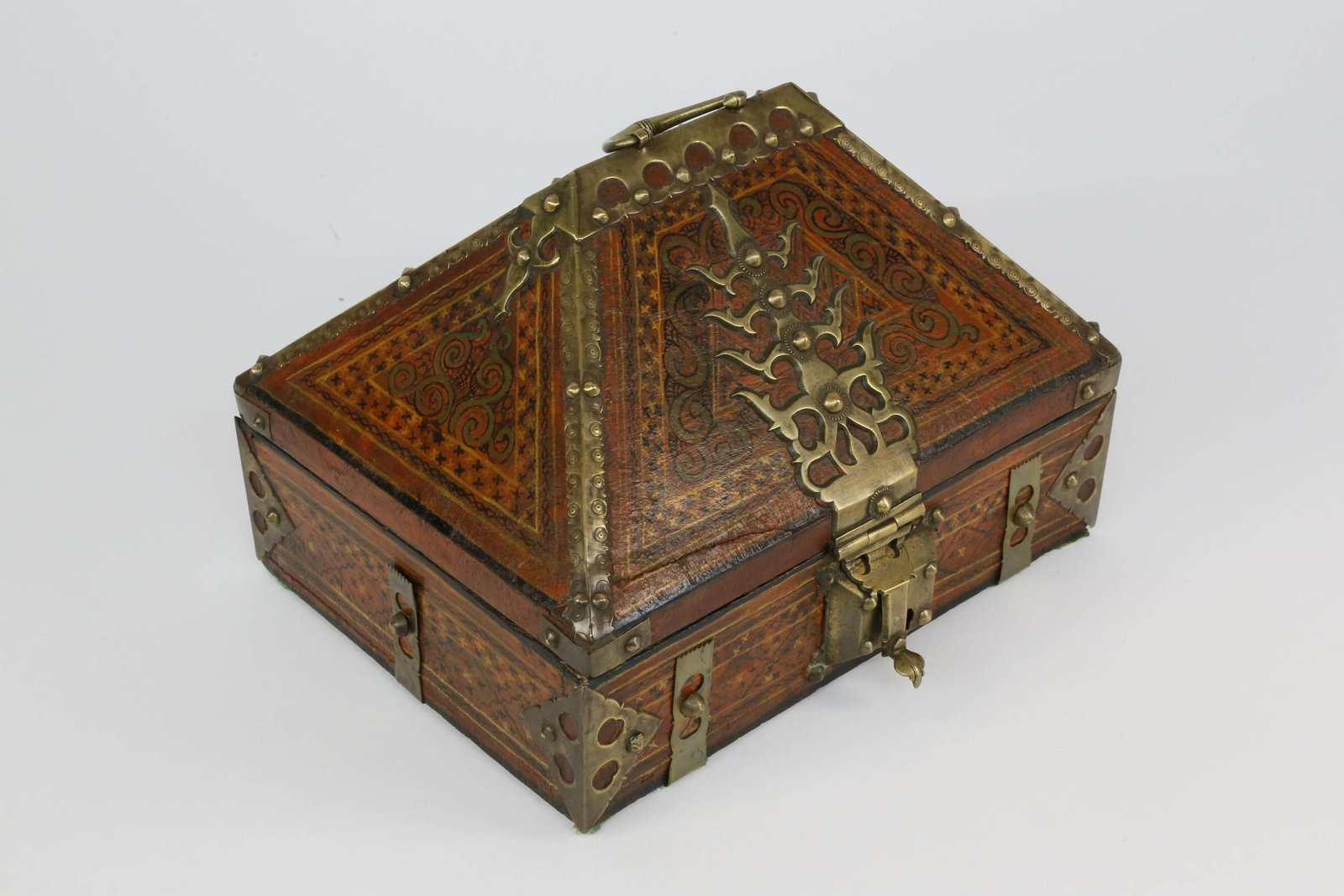 Brass-mounted Polychrome Wood Writing Case, Kerala, (1 of 6)