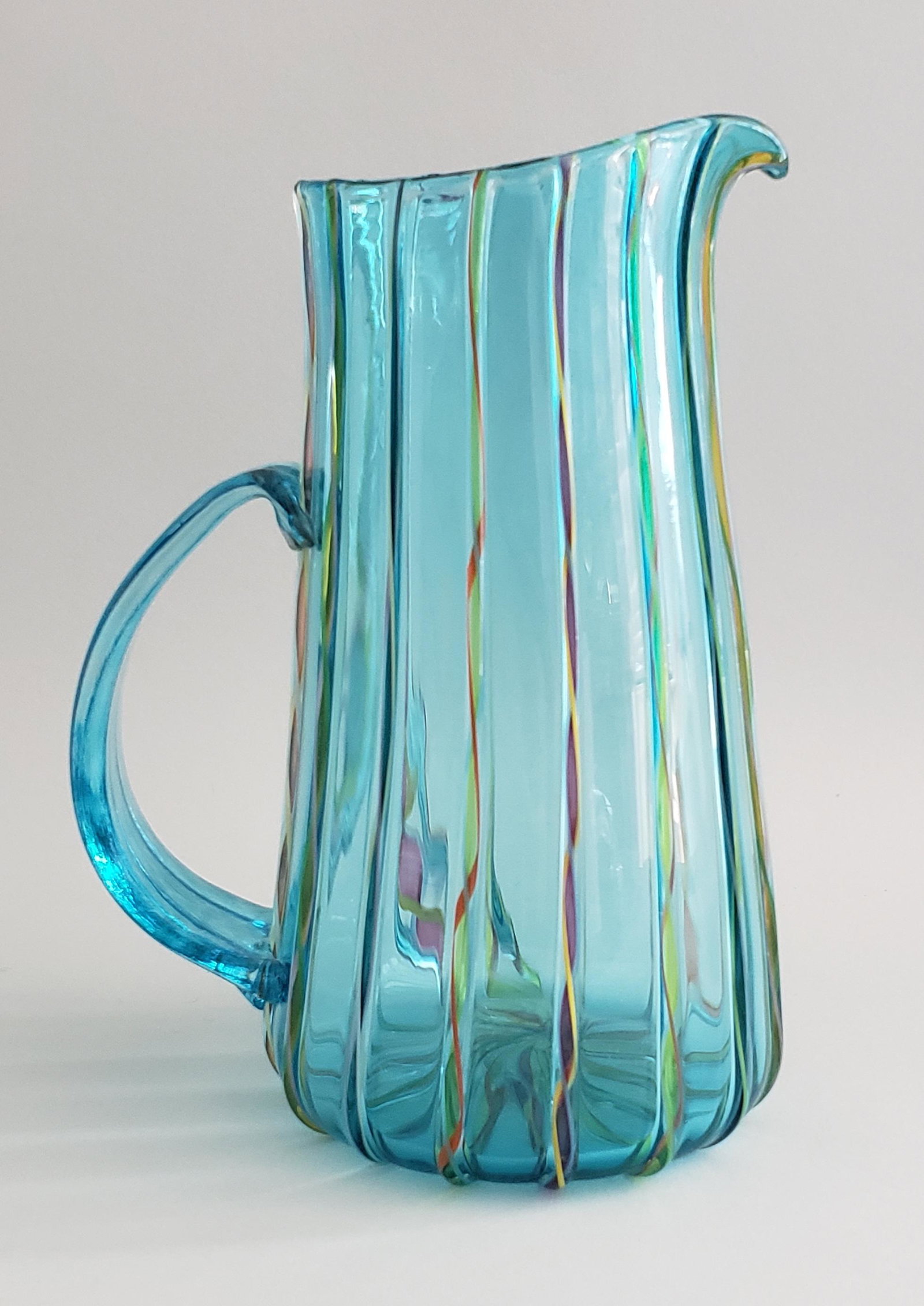 Robert Dane Hand Blown Polychrome Art Glass Pitcher (1 of 6)