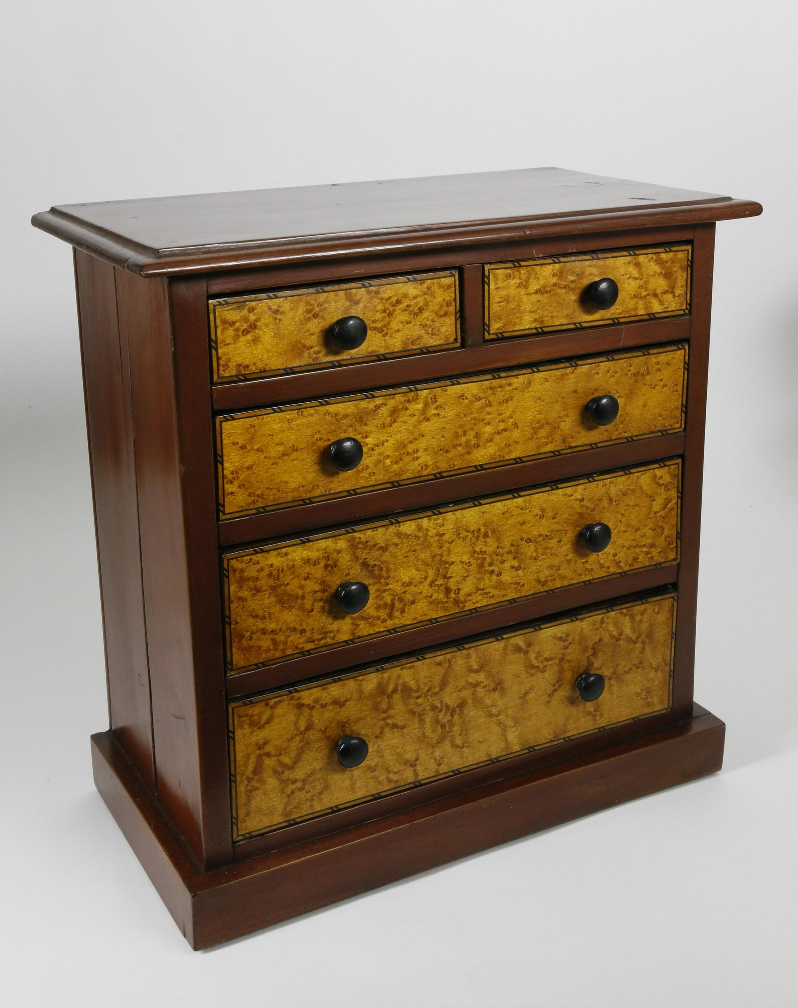 English Bird's Eye Maple and Mahogany Miniature Chest (1 of 6)