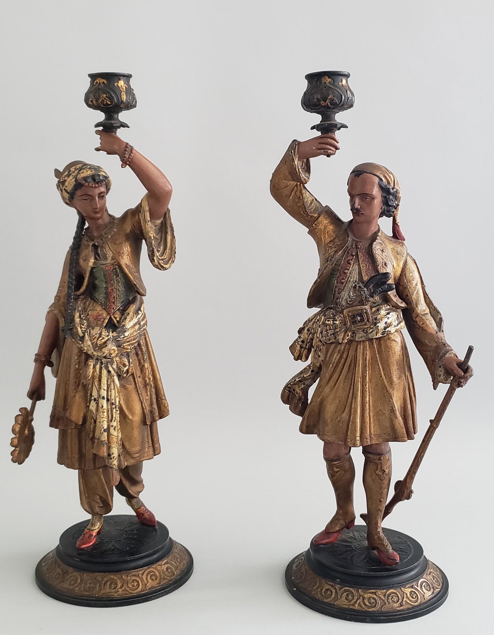 Two 19th Century Balkan Polychromed Figural (1 of 5)