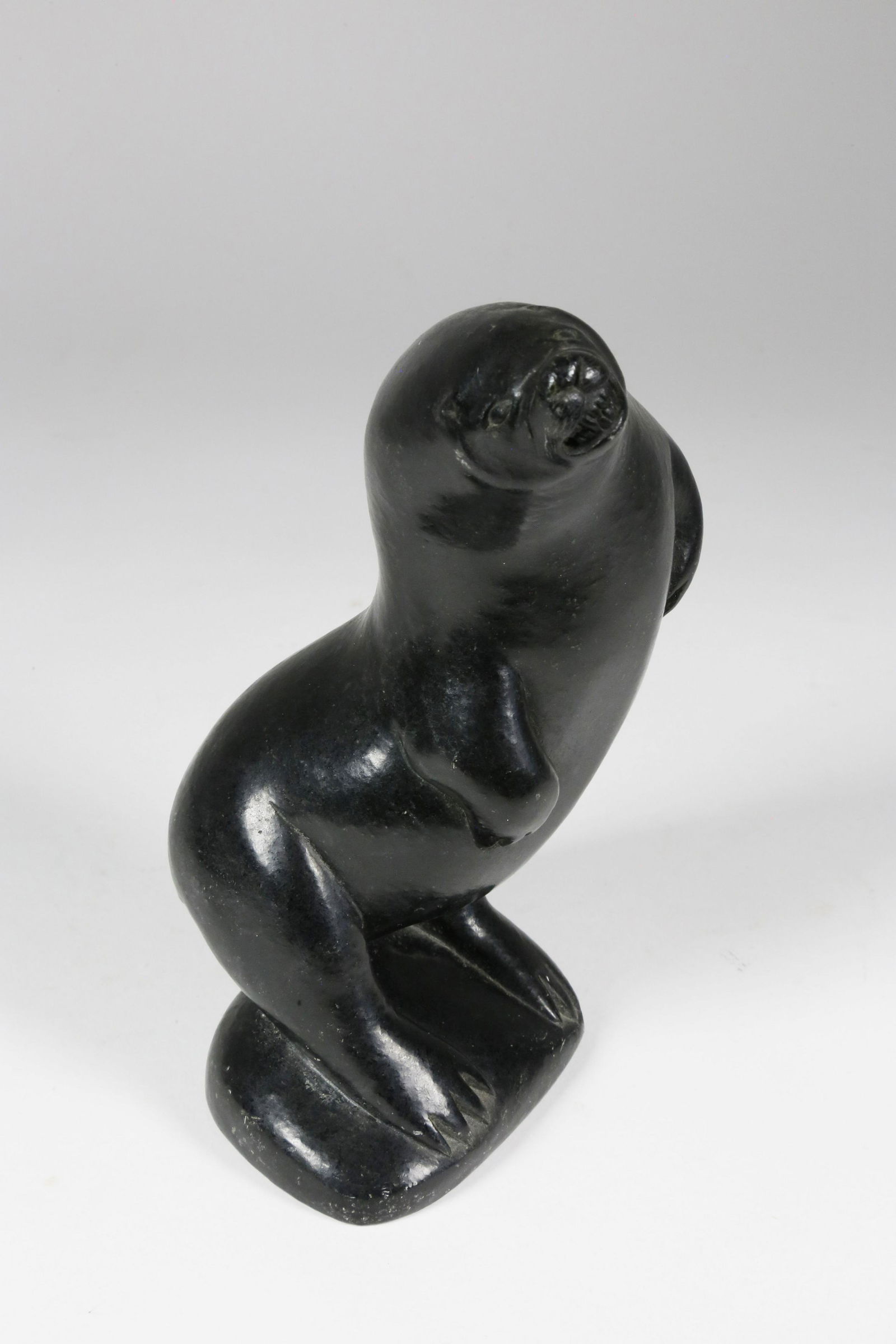 Inuit Hand Carved Soapstone Model of a Sea Lion (1 of 5)