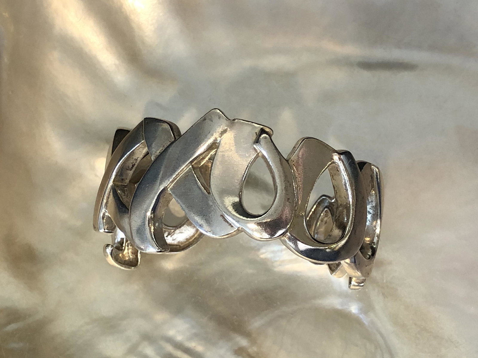 Tiffany & Co. Paloma Picasso Sterling Silver OXXXOOOXO: Tiffany & Co. Paloma Picasso Sterling Silver "OXXXOOOXO" Cuff Bracelet
