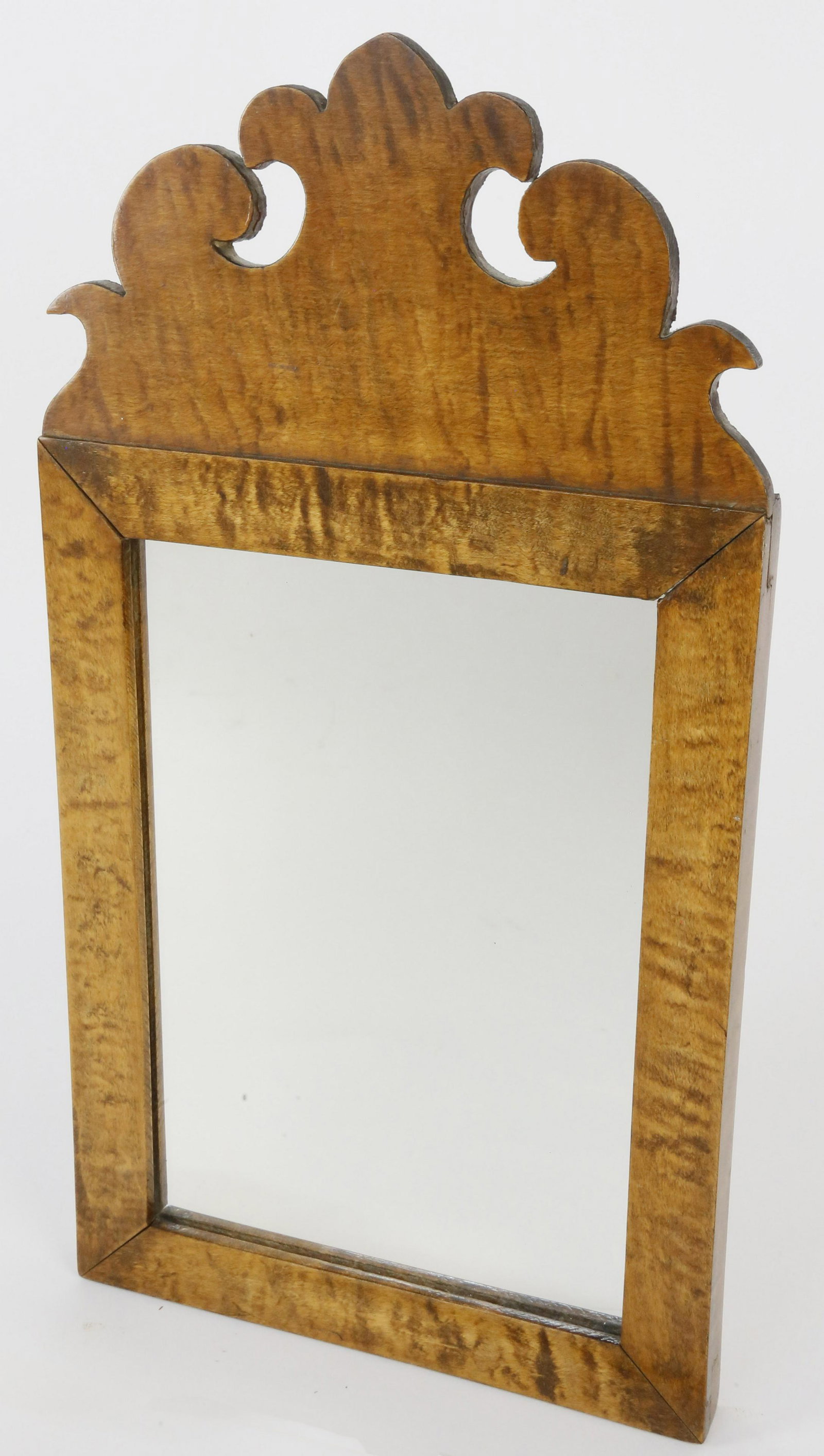 Petite Tiger Maple Chippendale Style Mirror (1 of 4)