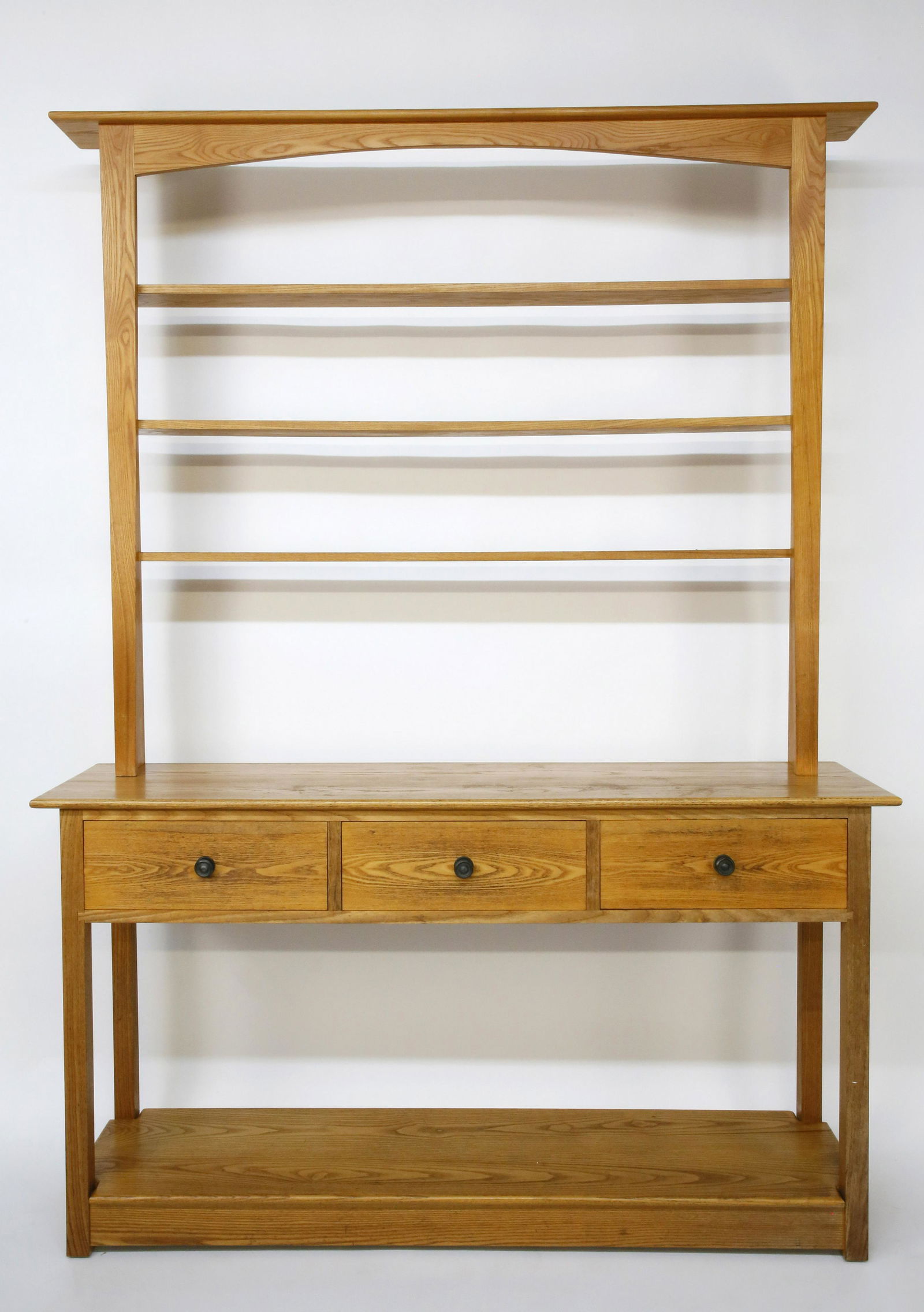 Attributed to Stephen Swift Oak Three Drawer Open Hutch (1 of 5)