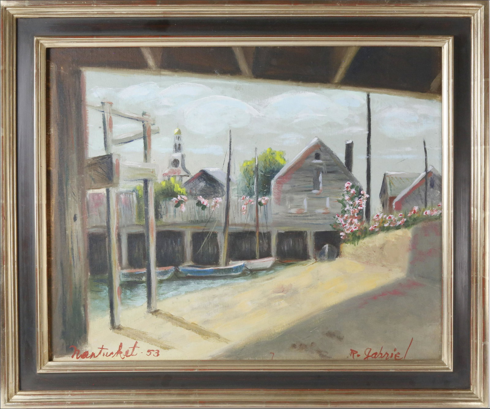 R. Gabriel Oil on Board "View of the Unitarian Church (1 of 5)
