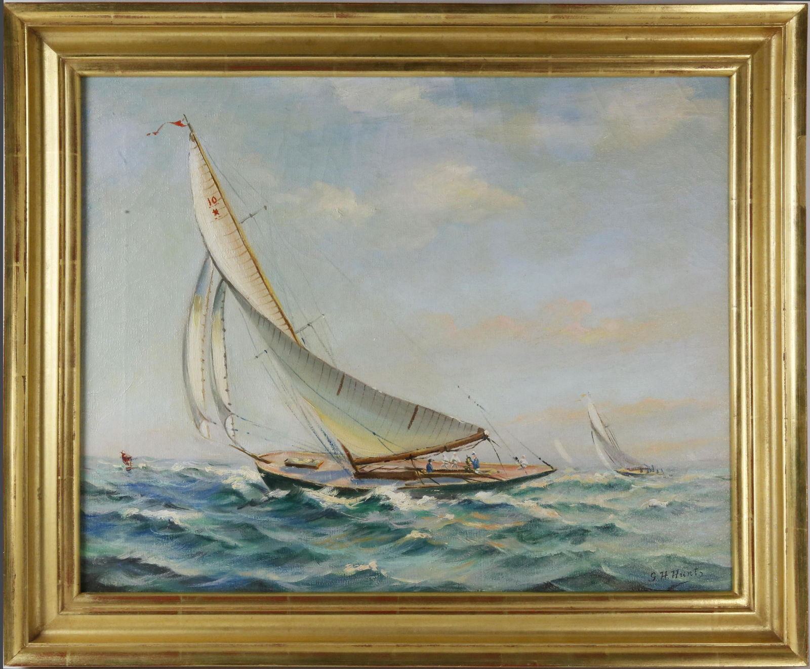 G.H. Hunt Oil on Canvas "Yacht Race" (1 of 5)