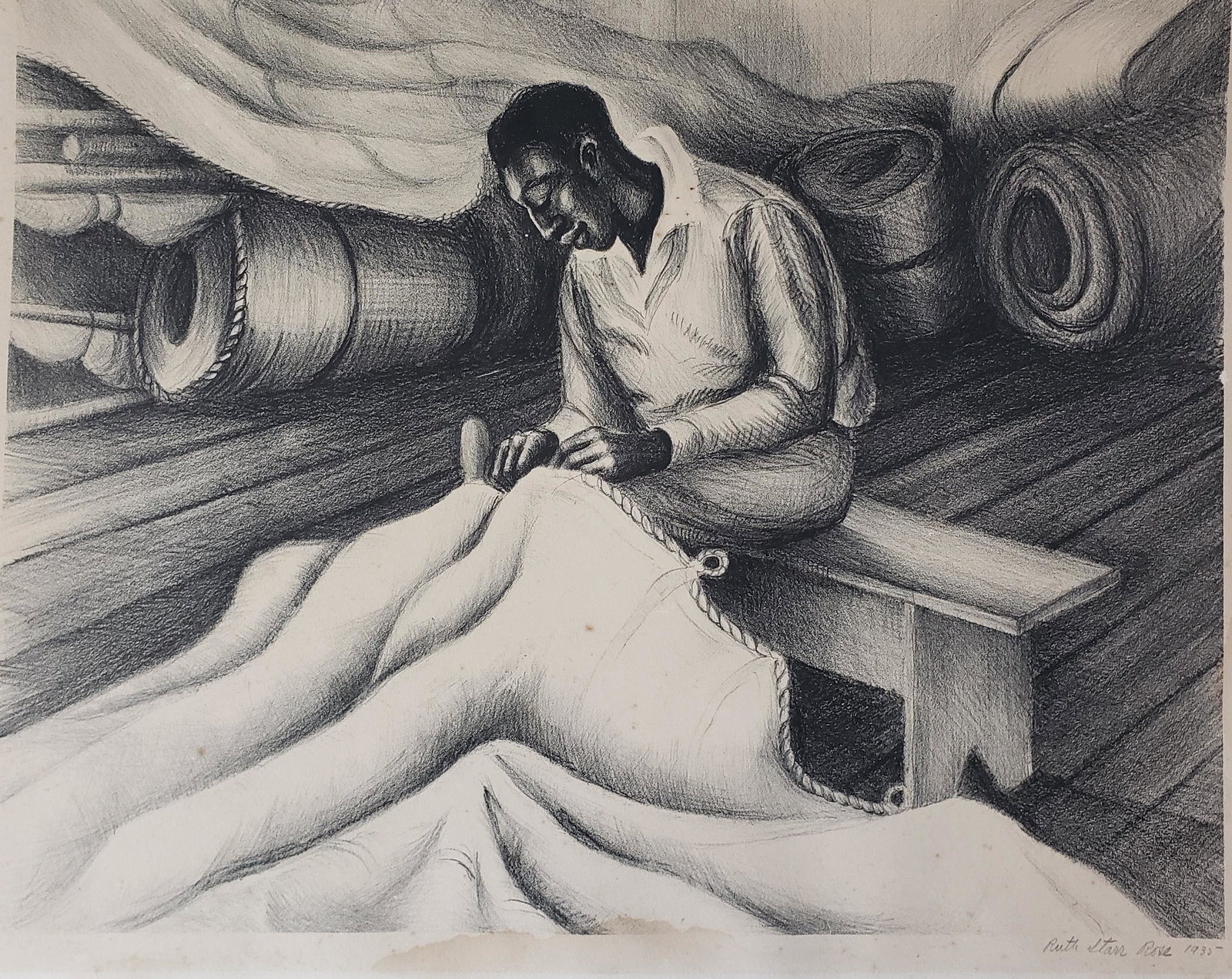 Ruth Starr Rose "Sail Maker" Black and White Lithograph (1 of 5)