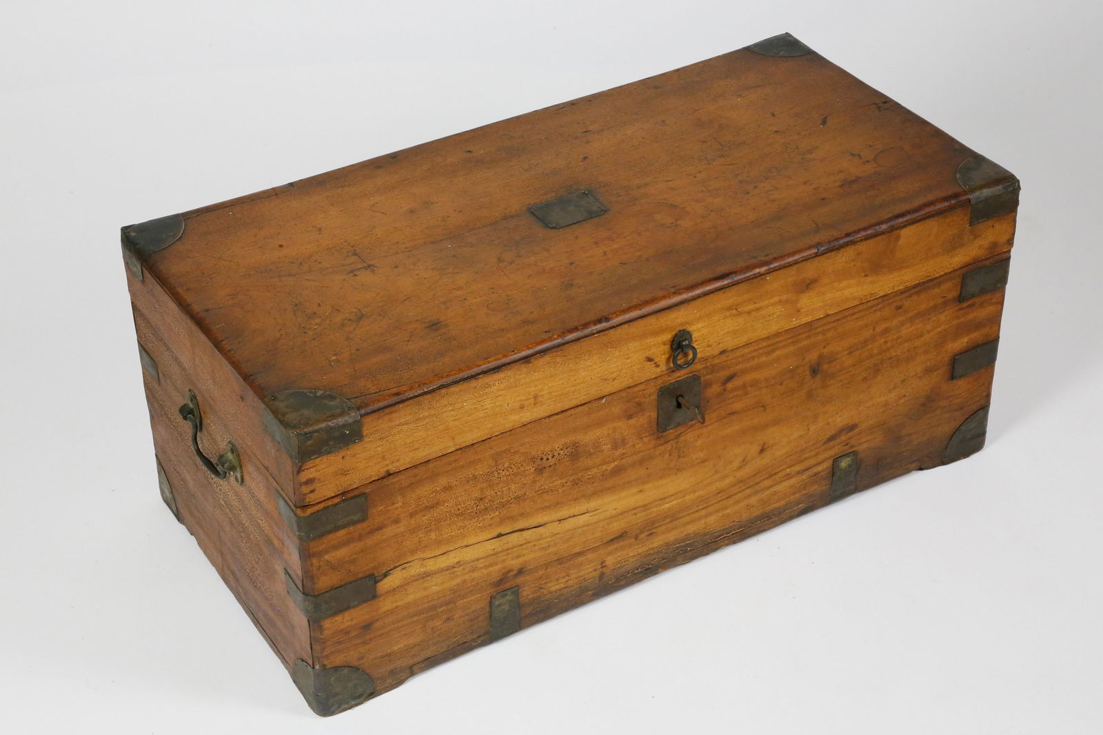 Antique  Chinese Export Brass Bound Camphorwood Trunk (1 of 6)