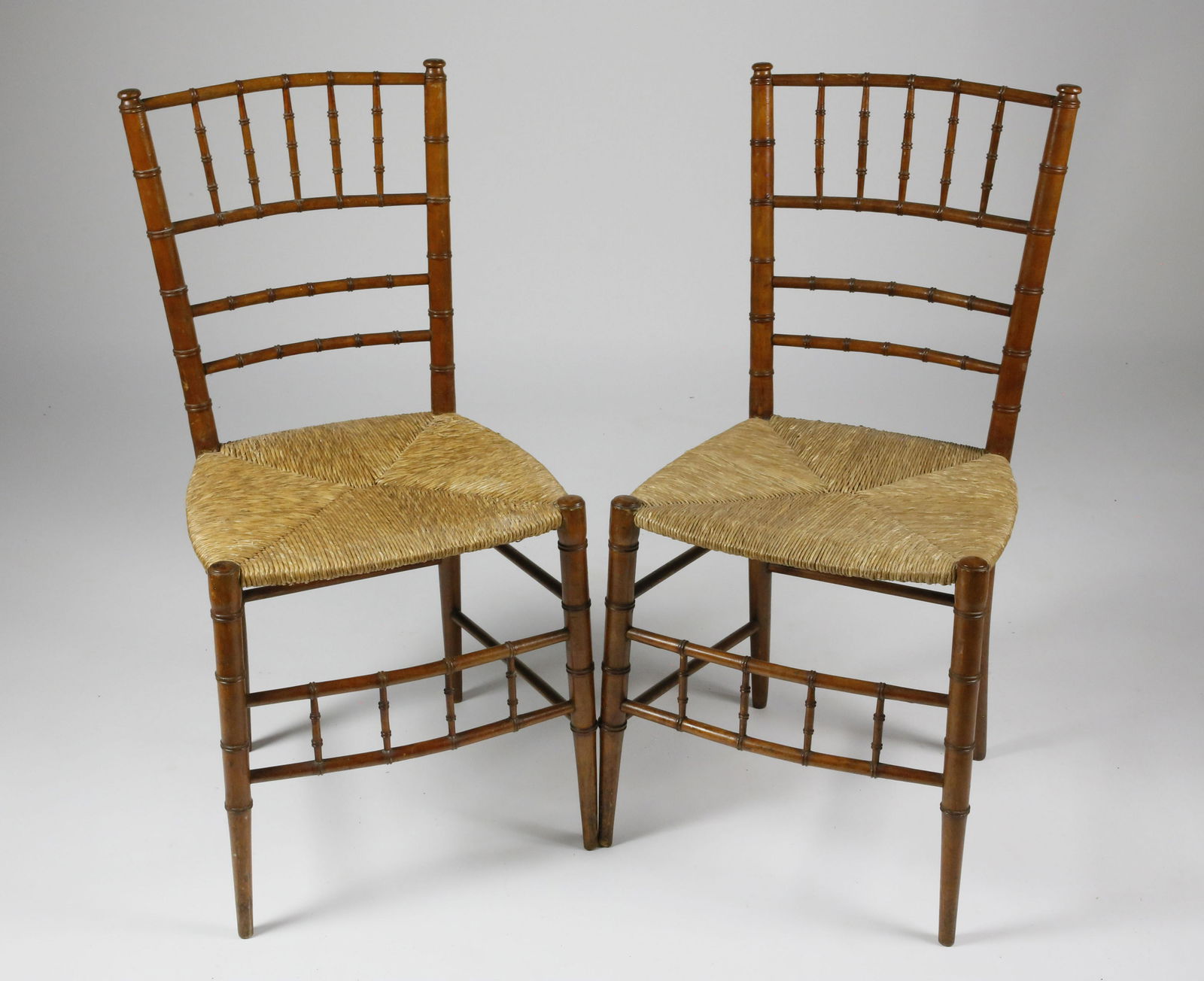 Pair of Bamboo-Turned Ballroom Chairs, 19th Century (1 of 7)