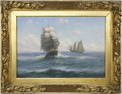 Theodore Victor Valenkamph Oil "Ship and Schooner"