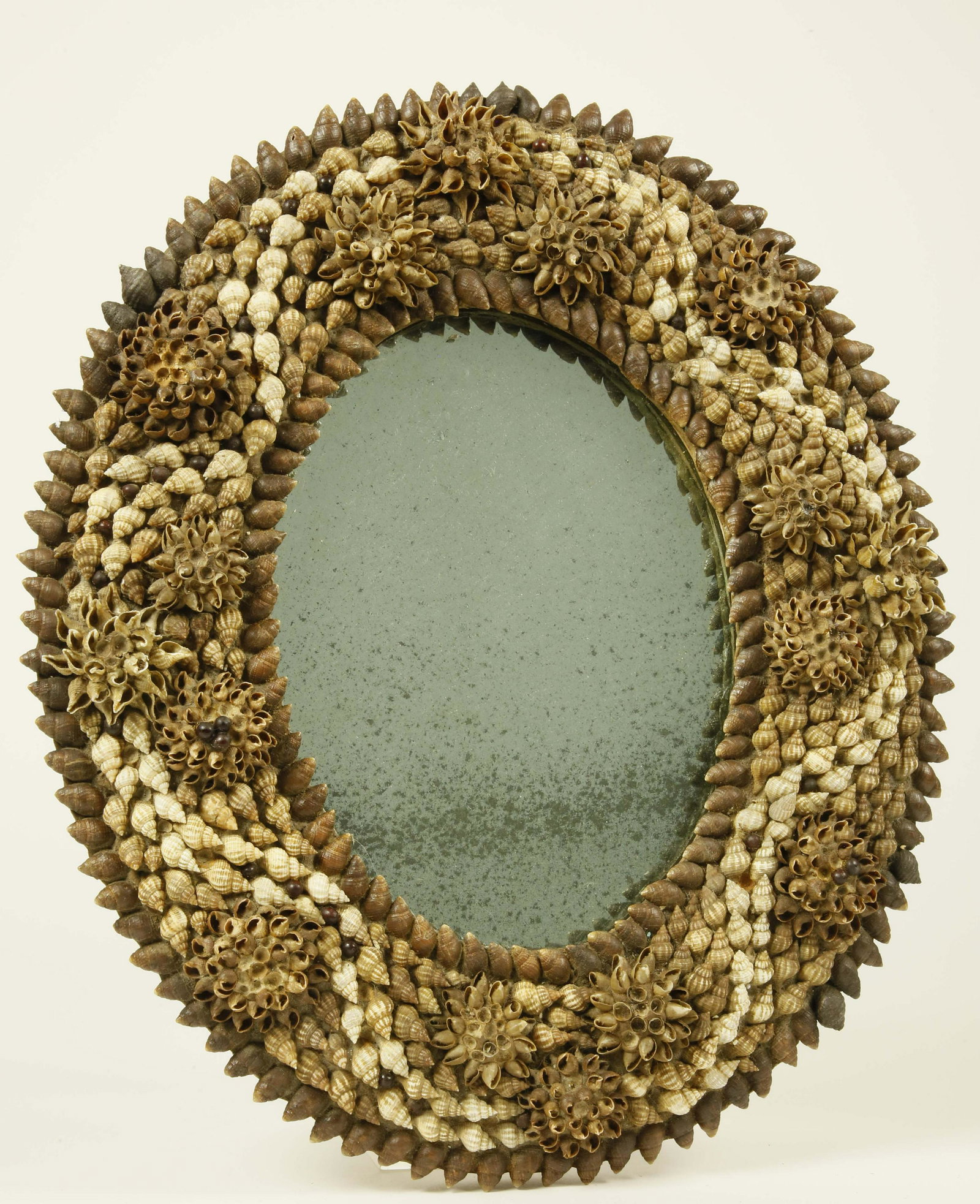 French Shell Encrusted Oval Mirror, 19th Century (1 of 5)