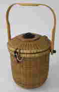 John H. Kittila III & IV Nantucket Friendship Basket, circa 1991 with Carved Ebony Scallop Shell (1 of 5)