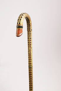 Antique Shark Vertebrae Cane, circa 1880: Antique Shark Vertebrae Cane, circa 1880, with old paint decoration Length 35.25 in. Width 5.25 in.