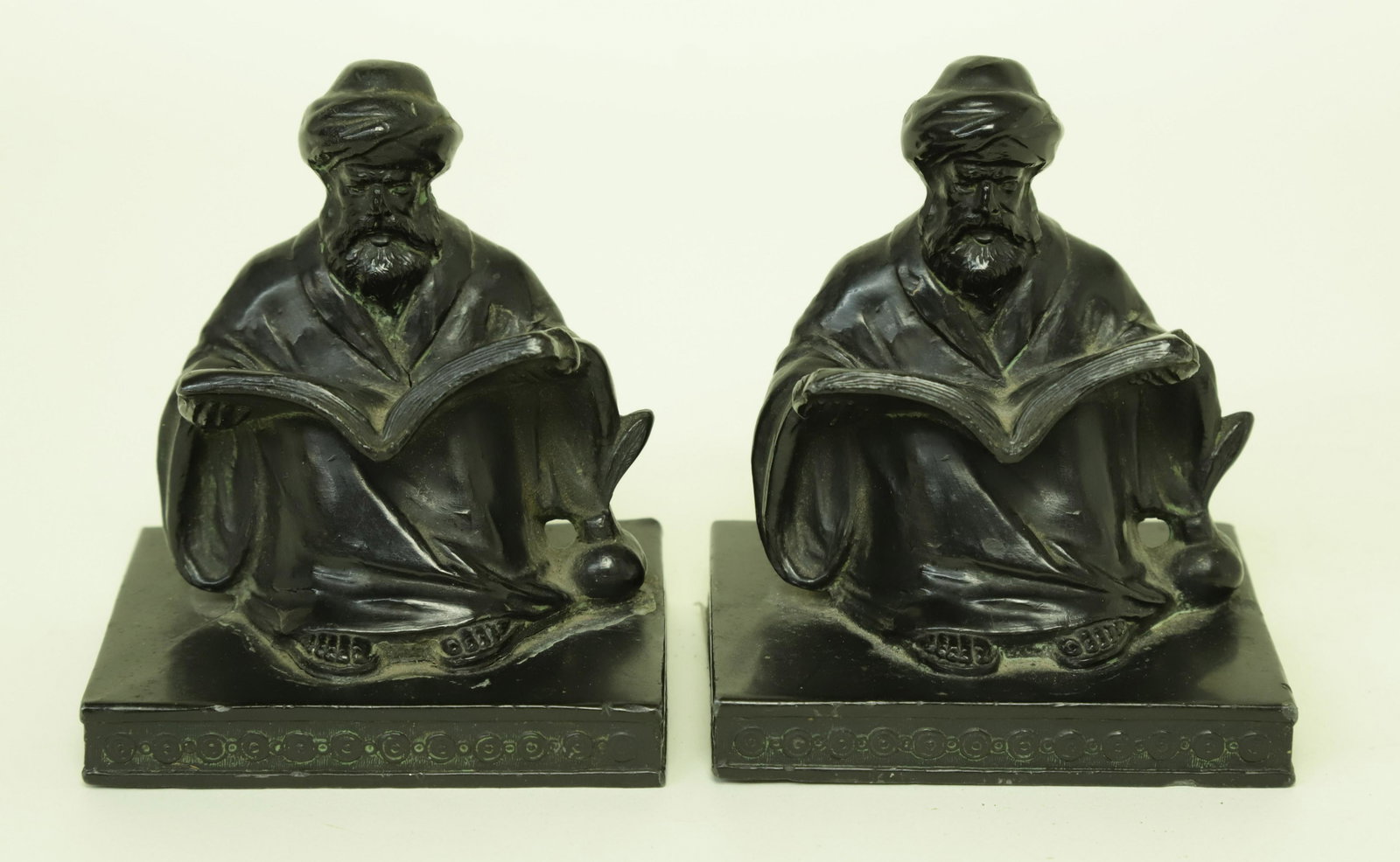 Pair of L.V. Aronson Black Patinated Metal Bookends, circa 1923 (1 of 6)