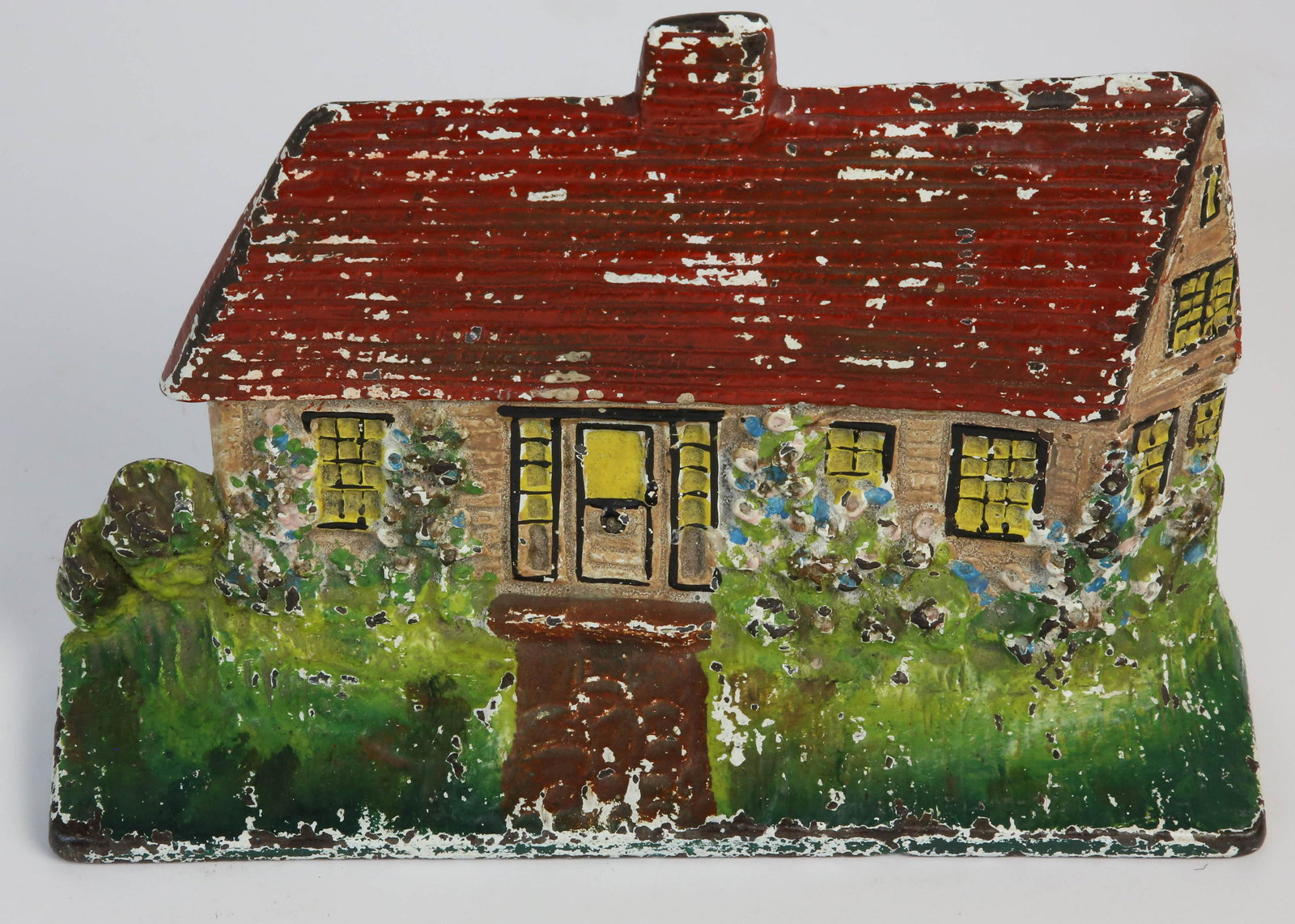 Antique Cast Iron Painted Cottage Door Stop Stamped "Albany FDY CO 124" (1 of 6)