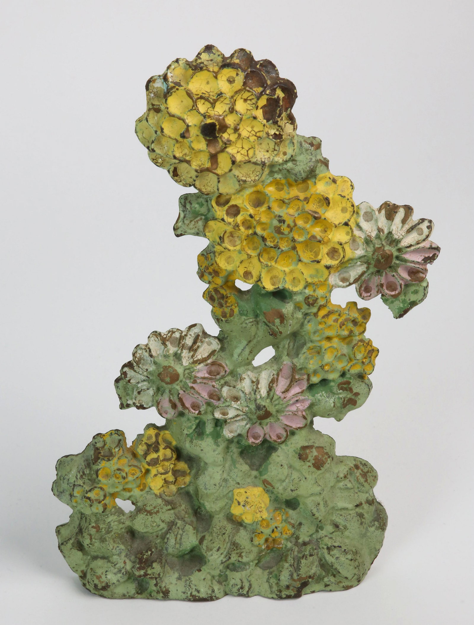 Scarce Antique Iron and Polychrome Zinnia Doorstop (1 of 6)