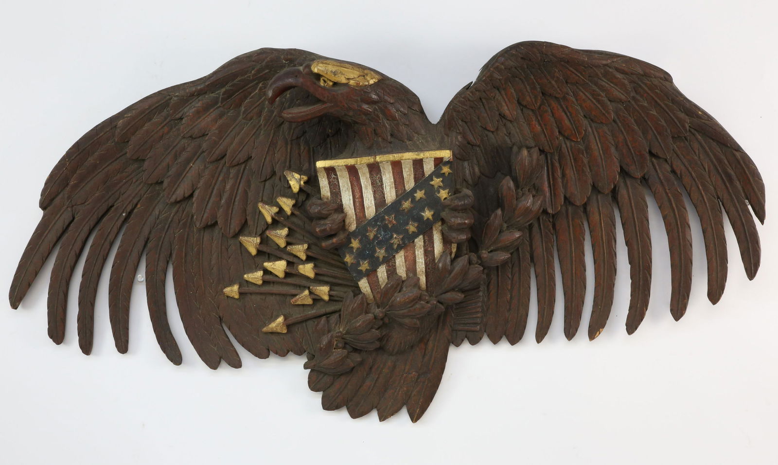 American Carved and Polychromed Eagle Plaque, late 19th Century (1 of 6)