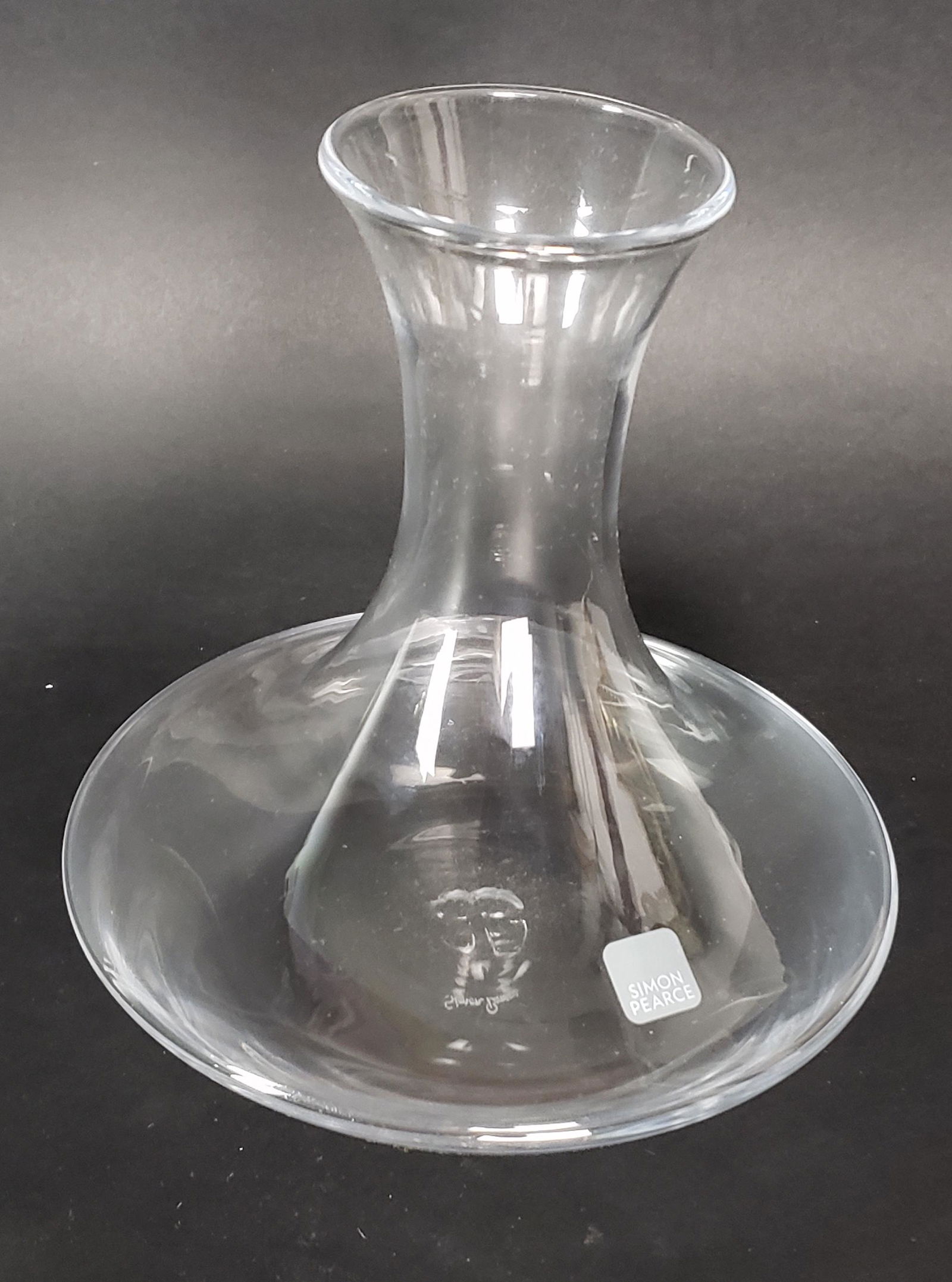 Large Vintage Simon Pearce Hand Blown Glass Decanter Vase (1 of 5)