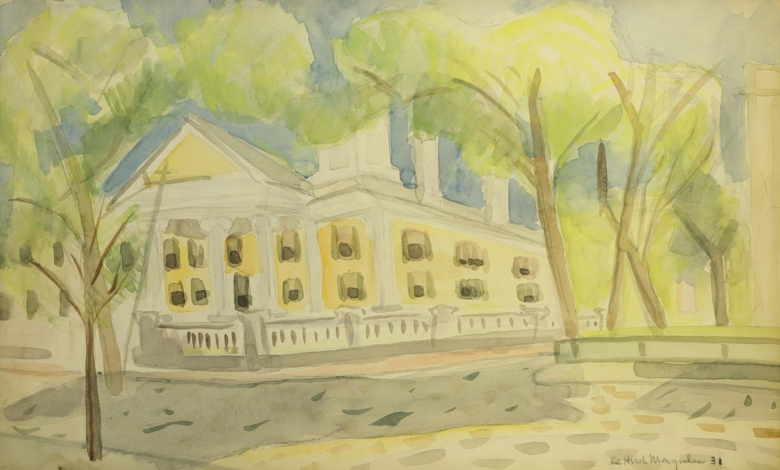 De Hirsh Margules Watercolor on Paper "Hadwen House - Nantucket" (1 of 5)